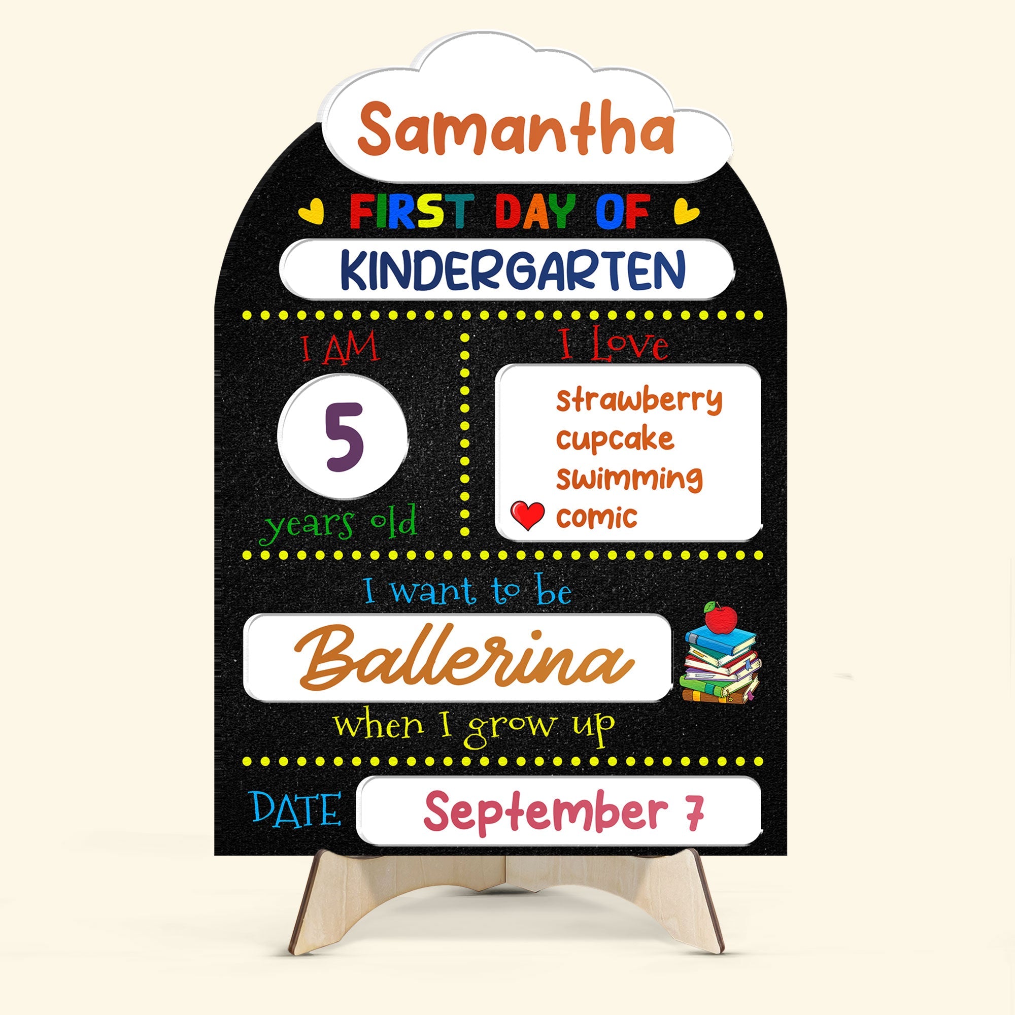 First Day - Personalized First Day of Kindergarten Sign