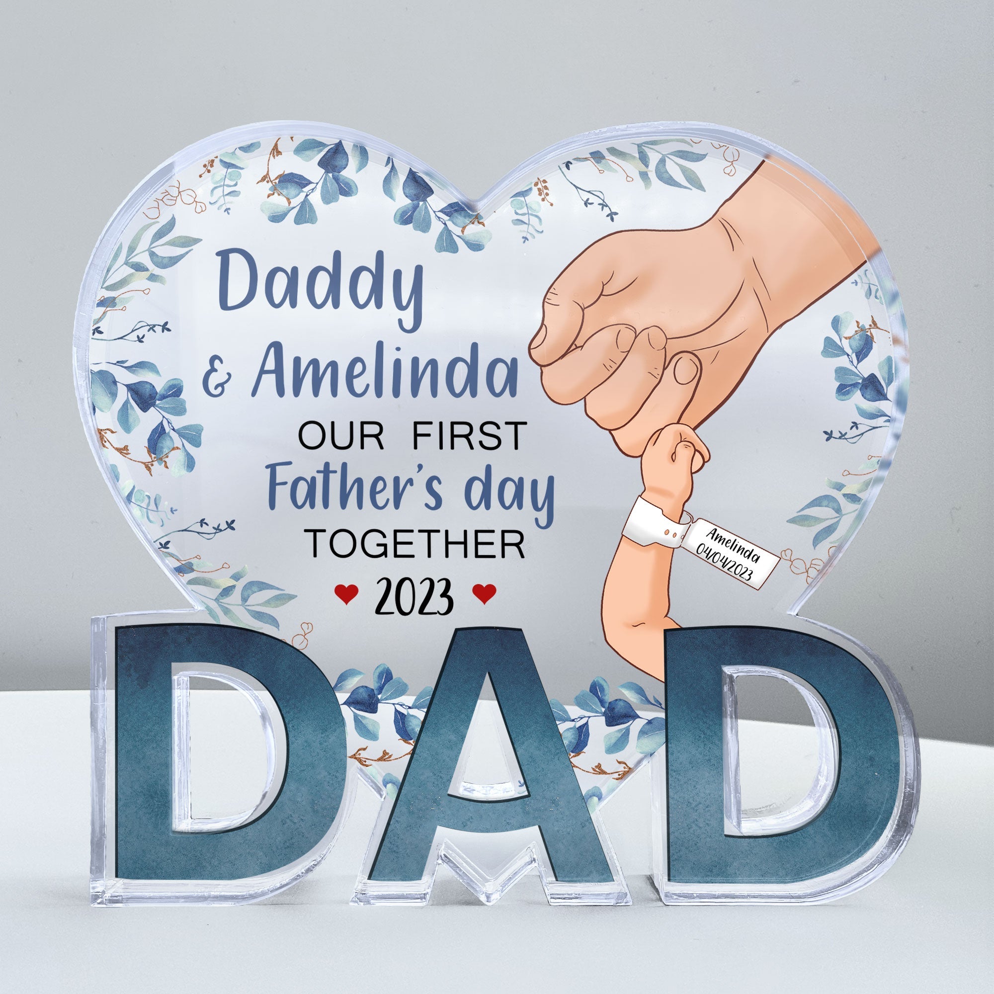 First Father's Day Together - Personalized Custom Dad-Shaped Acrylic Plaque