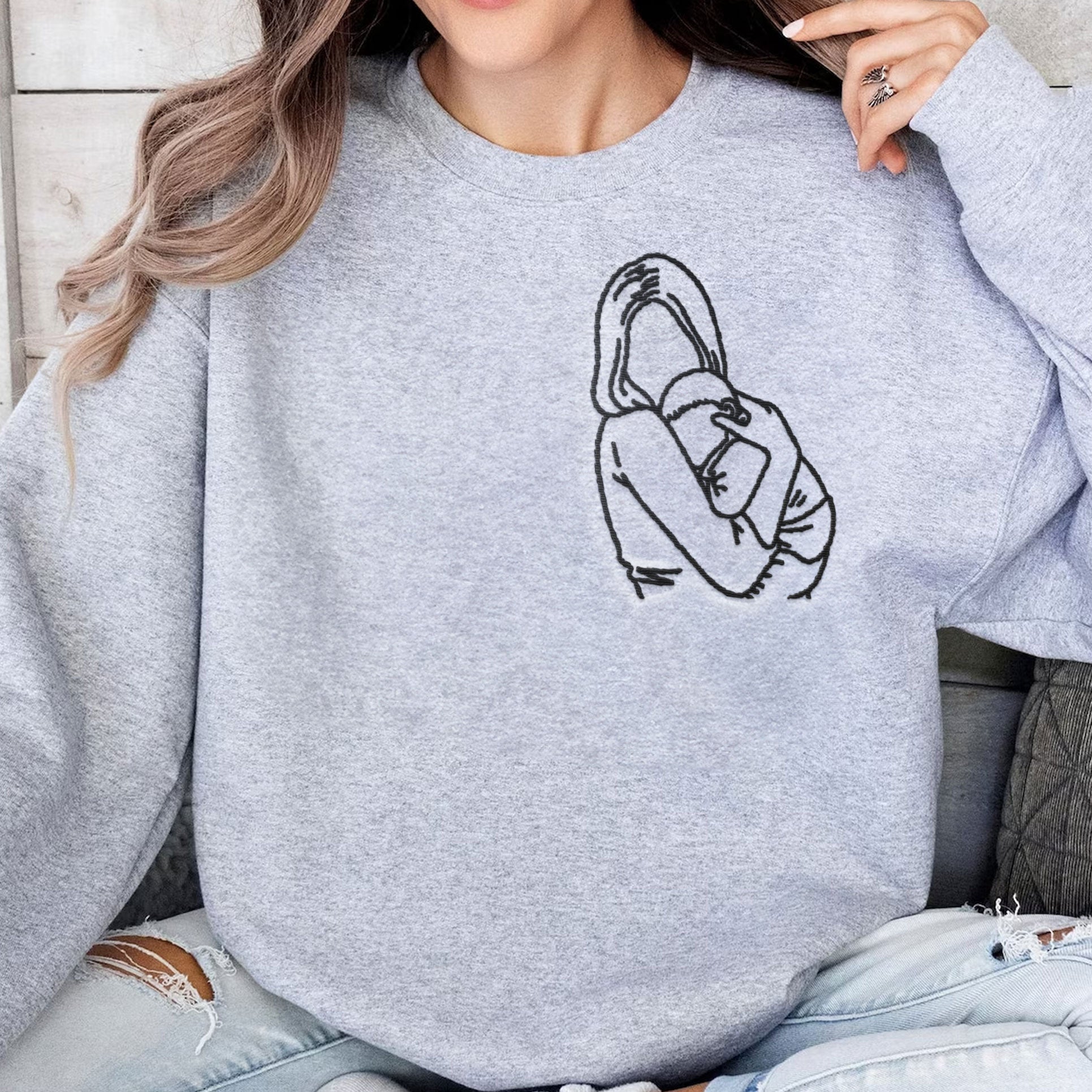 First Mom First Mother's Day - Custom Embroidered Sweatshirt