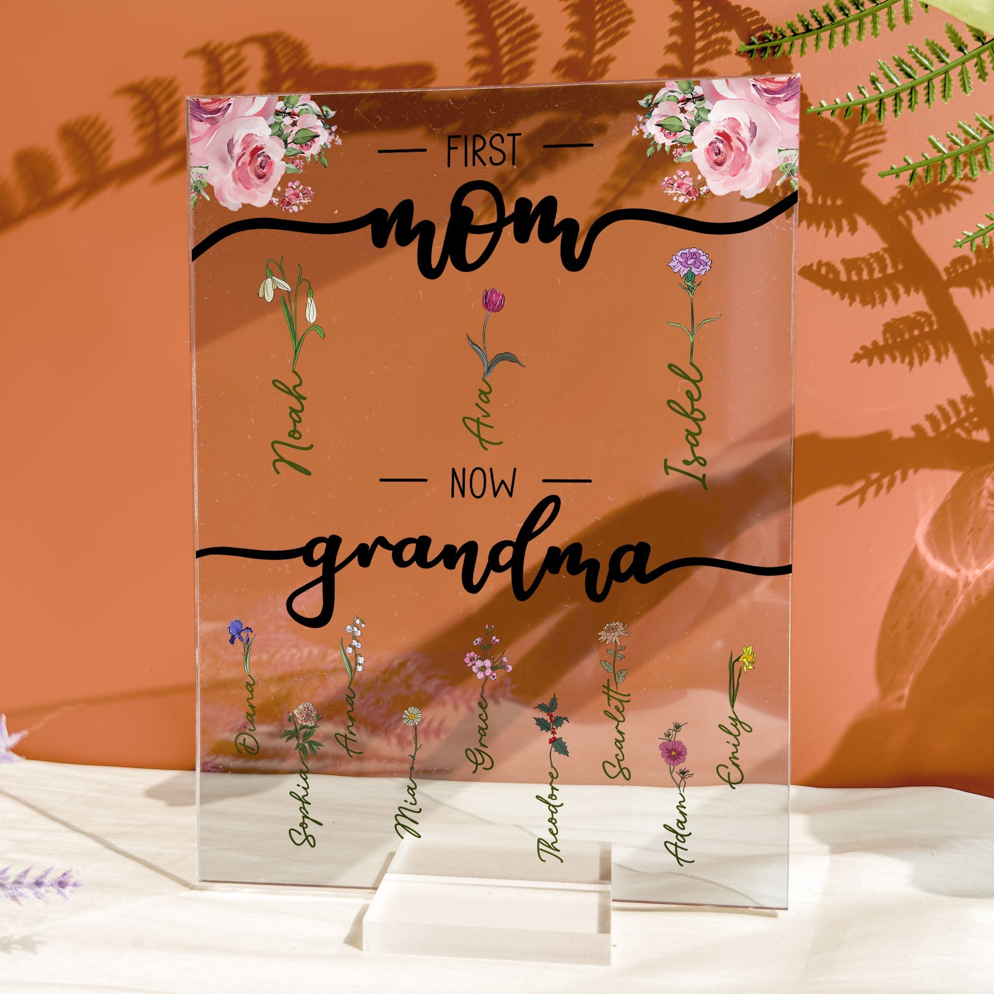 First Mom Now Grandma - Personalized Acrylic Plaque