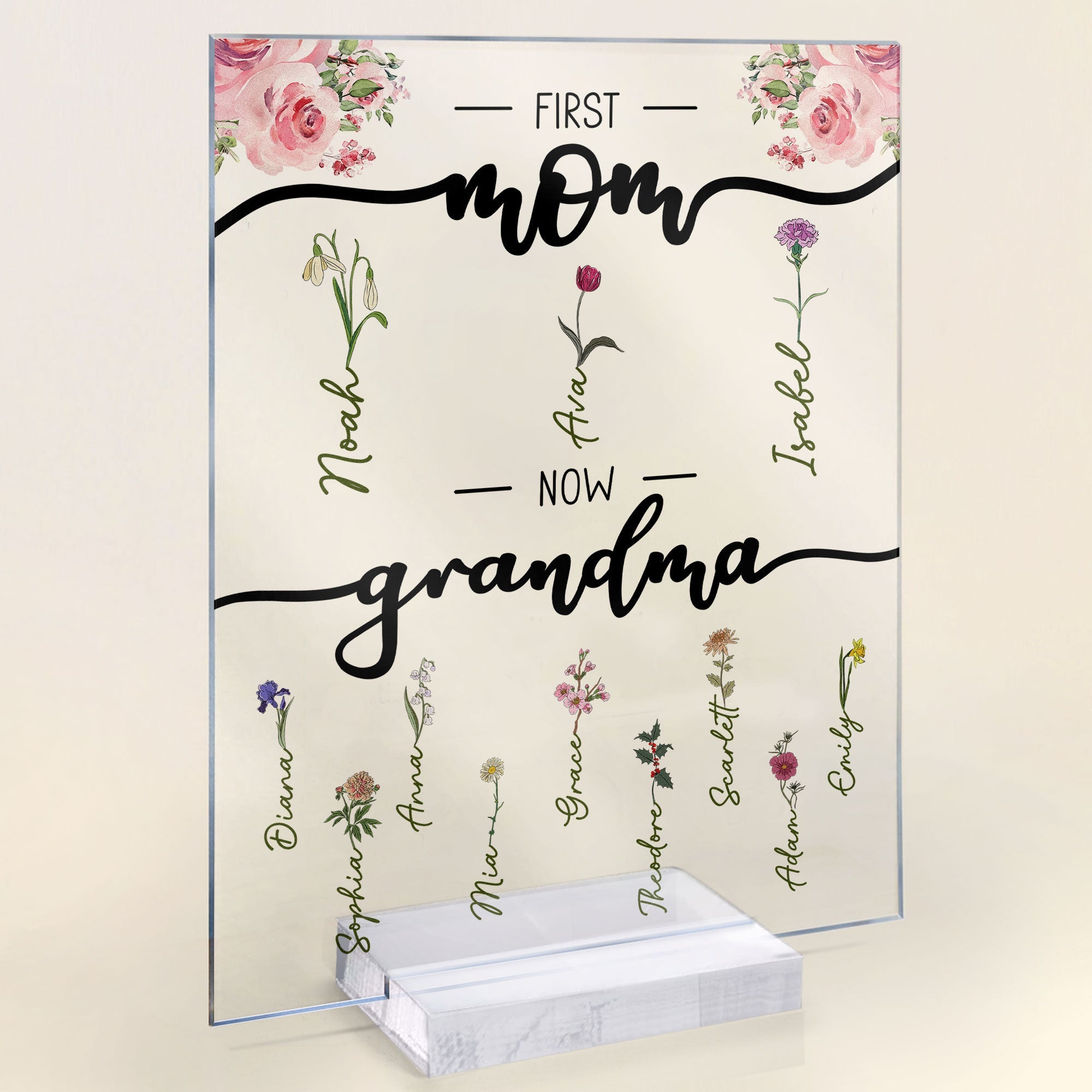 First Mom Now Grandma - Personalized Acrylic Plaque