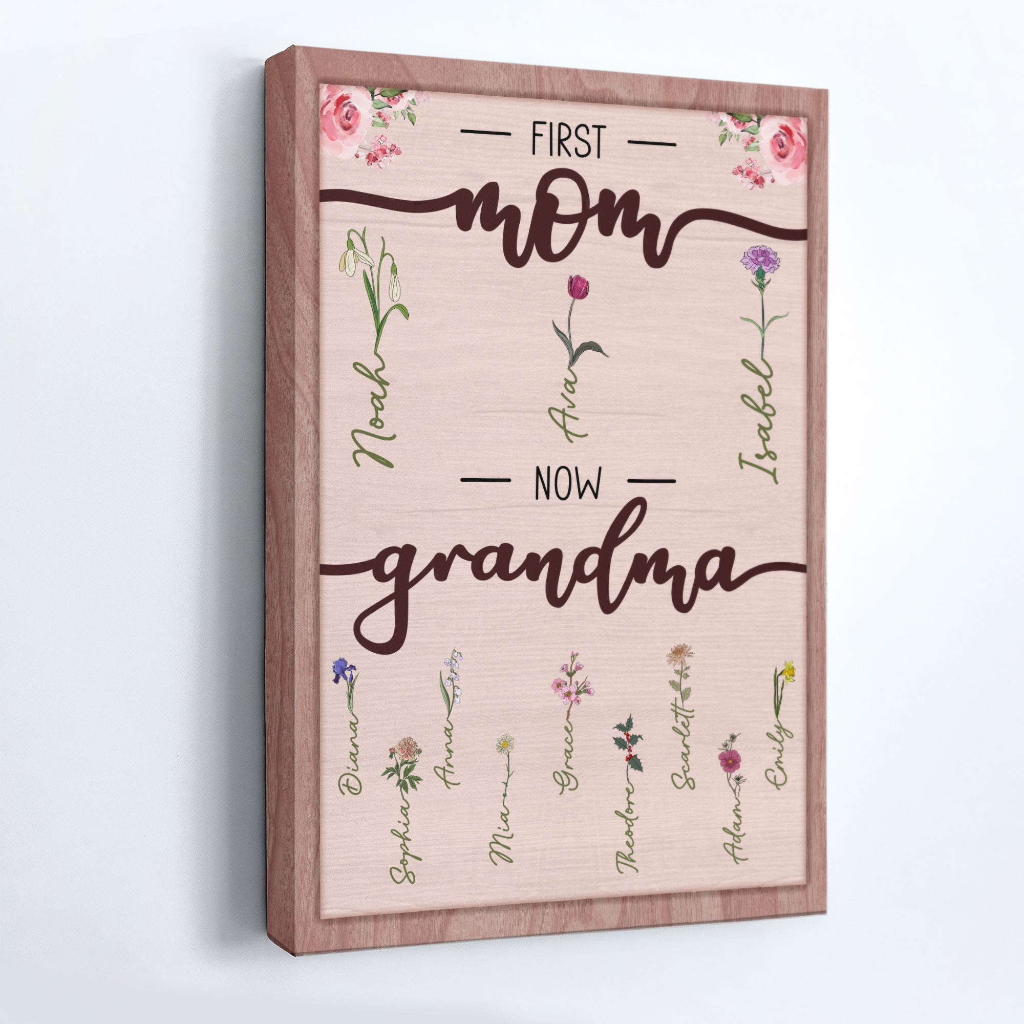 First Mom Now Grandma - Personalized Canvas