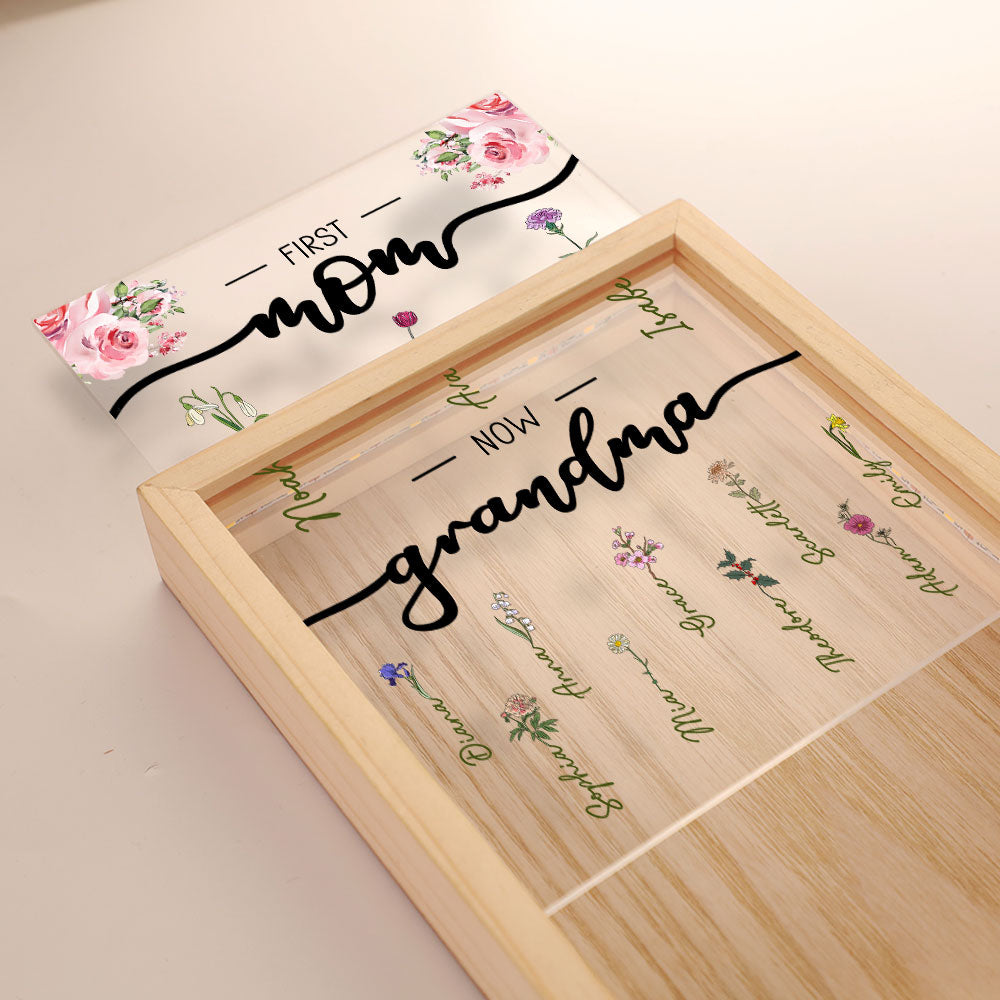 First Mom Now Grandma - Personalized Frame Light Box