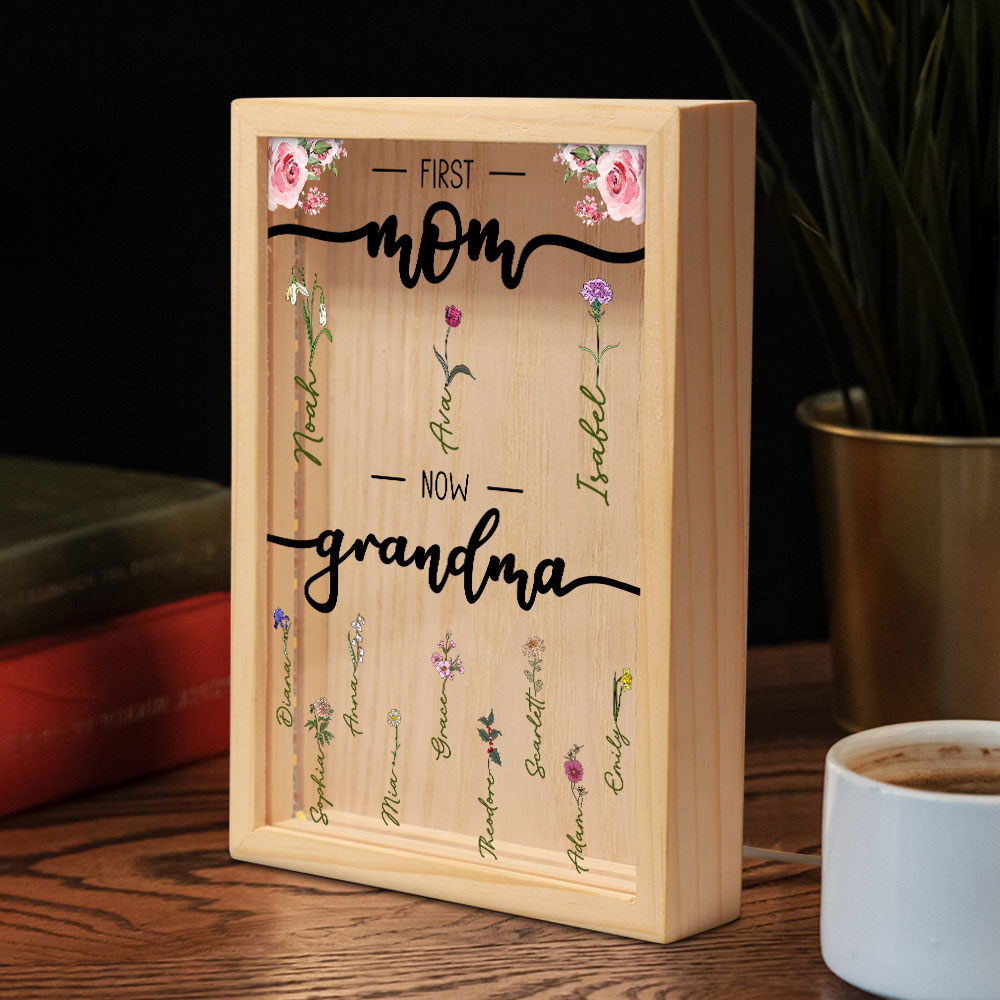 First Mom Now Grandma - Personalized Frame Light Box