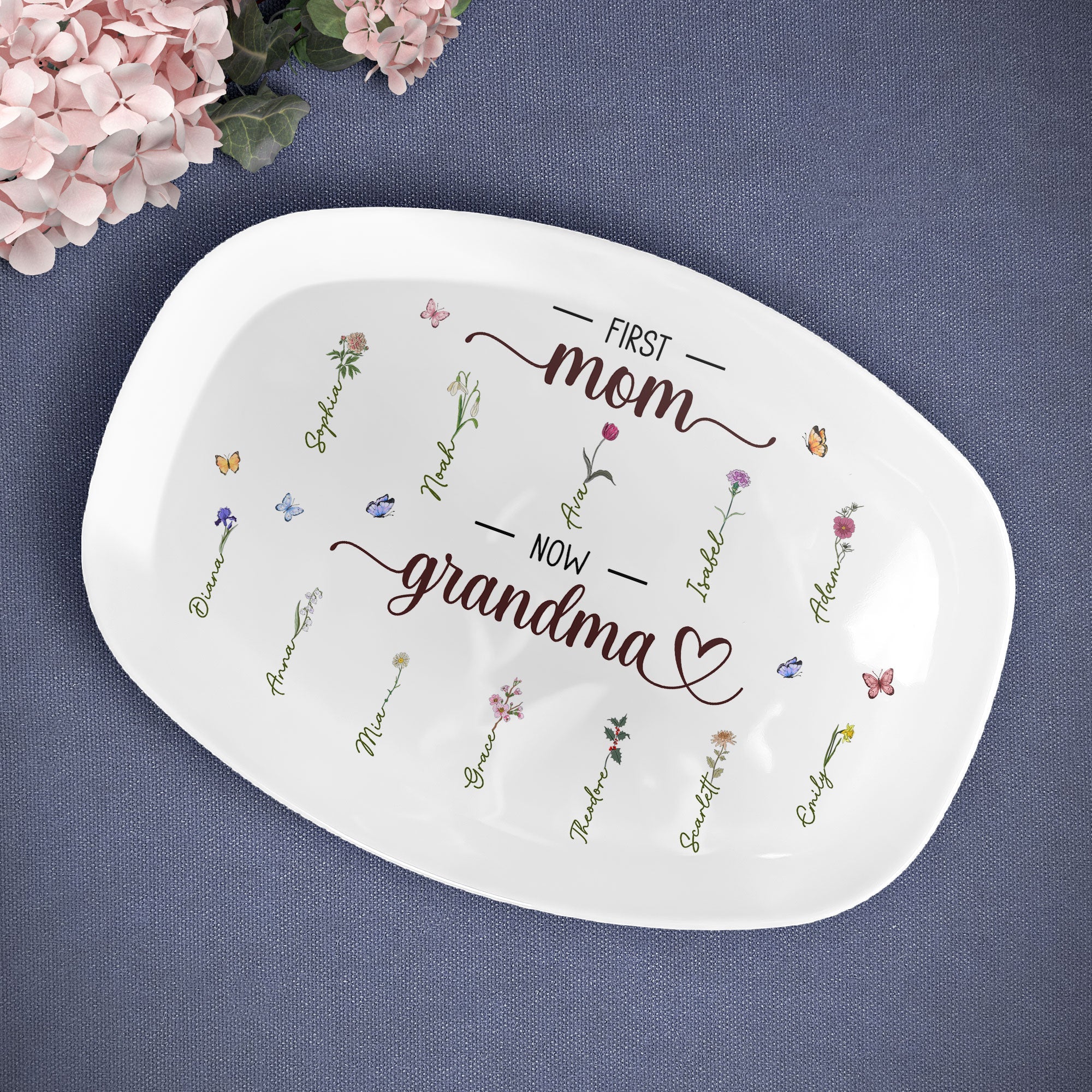 First Mom Now Grandma - Personalized Platter