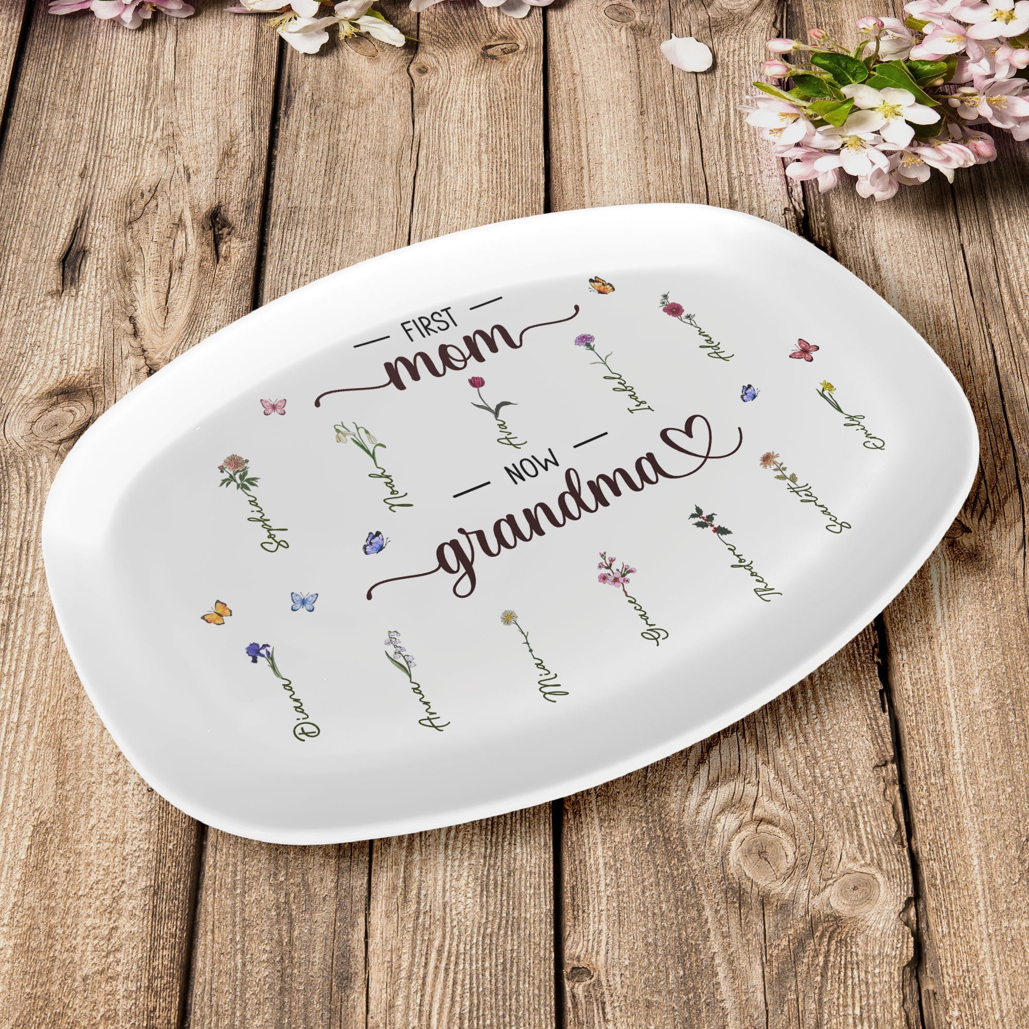 First Mom Now Grandma - Personalized Platter