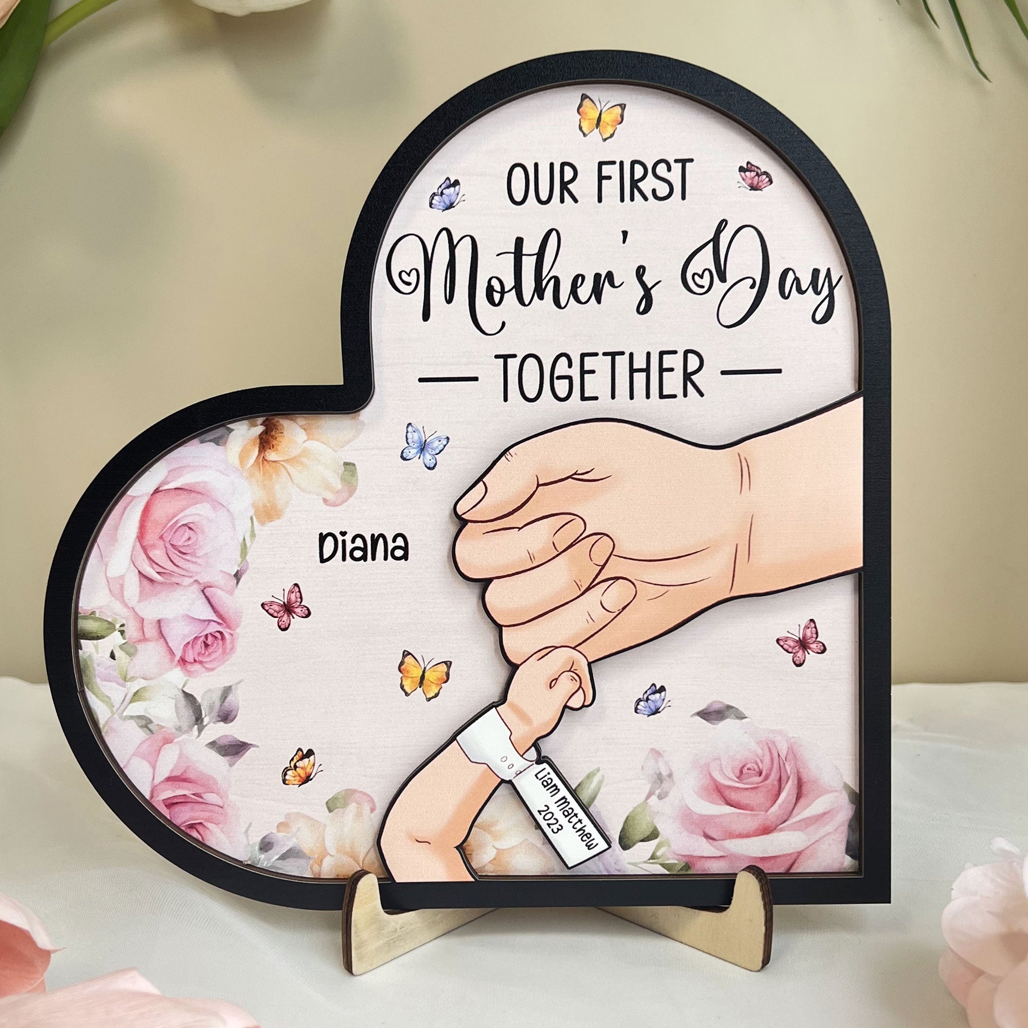 First Mother's Day - Personalized Wooden Plaque