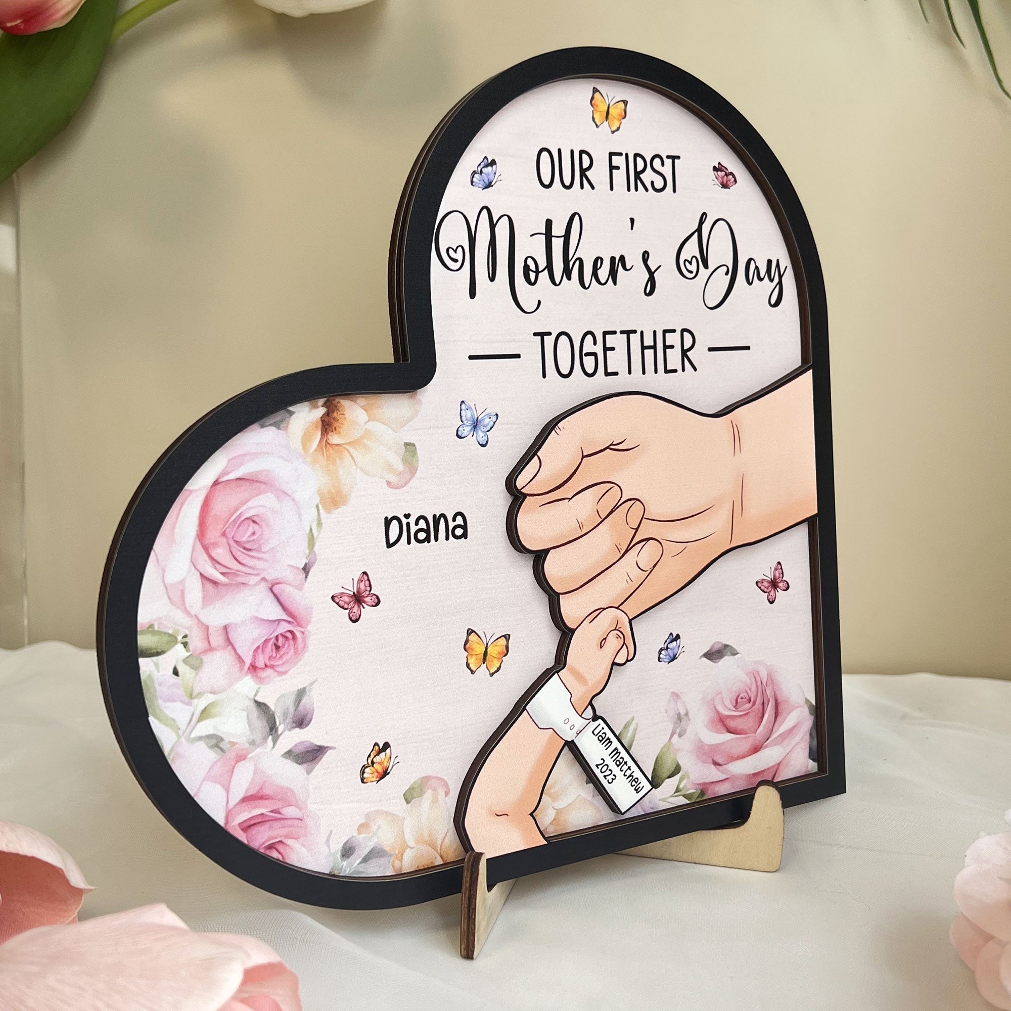 First Mother's Day - Personalized Wooden Plaque