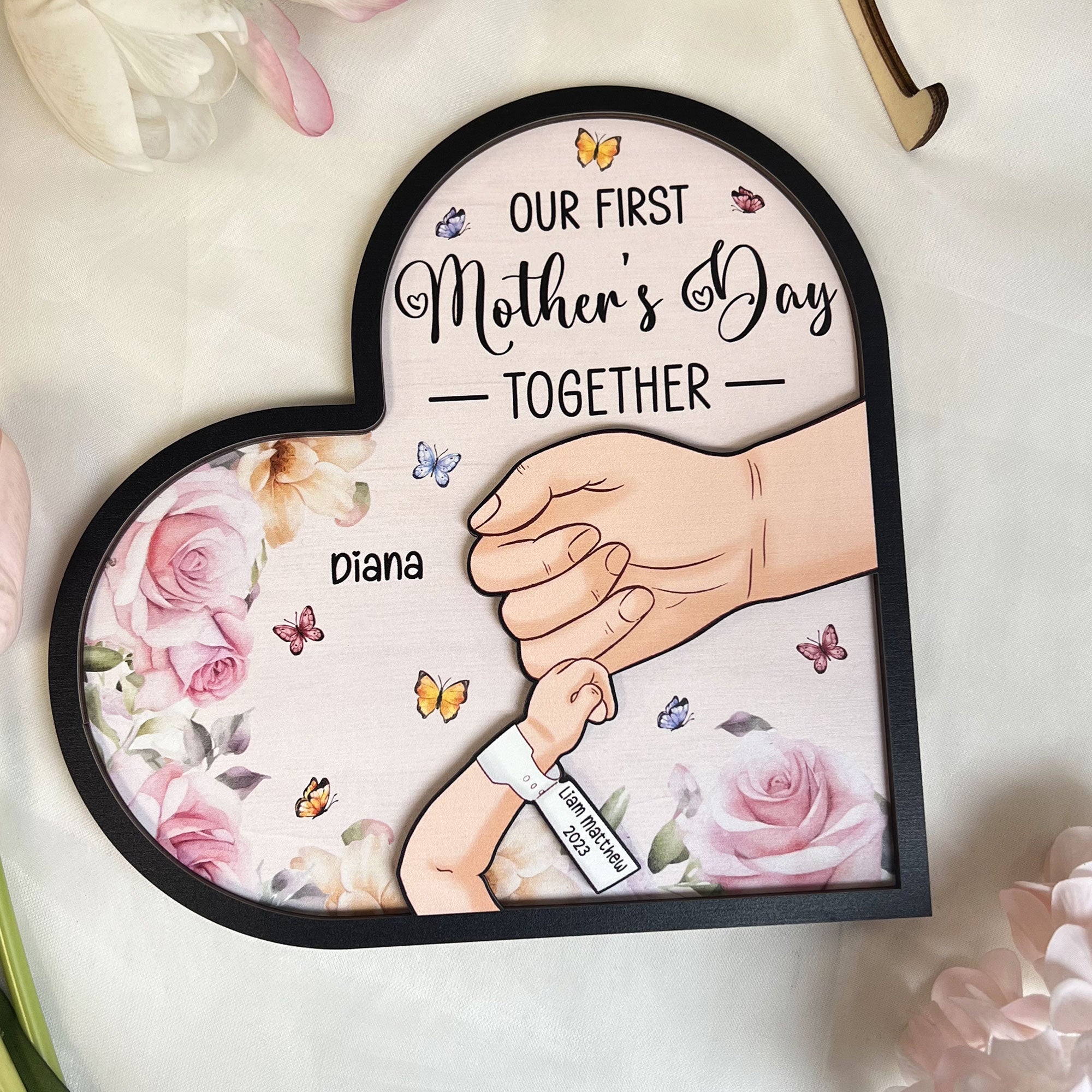 First Mother's Day - Personalized Wooden Plaque