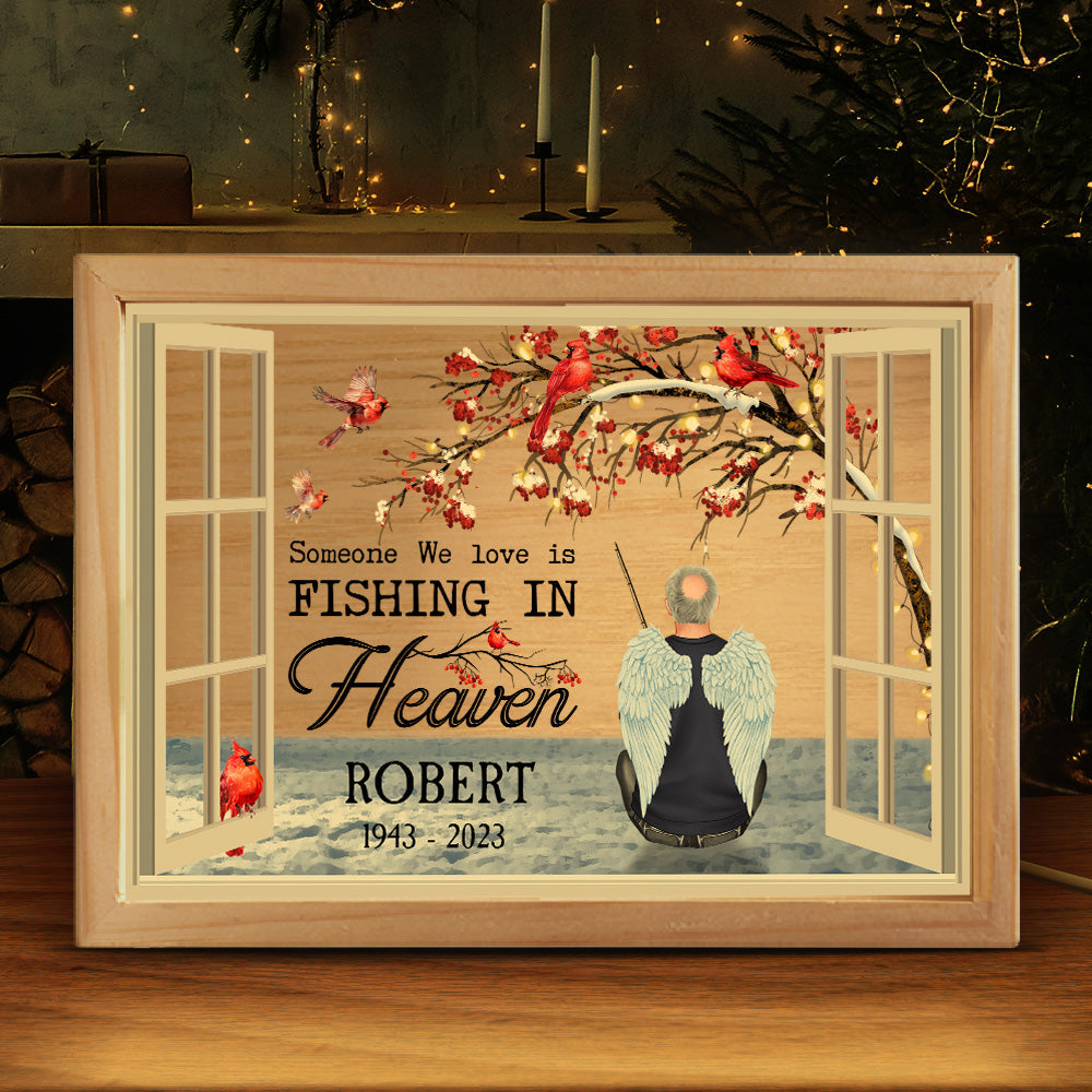 Fishing In Heaven - Personalized Frame Light Box