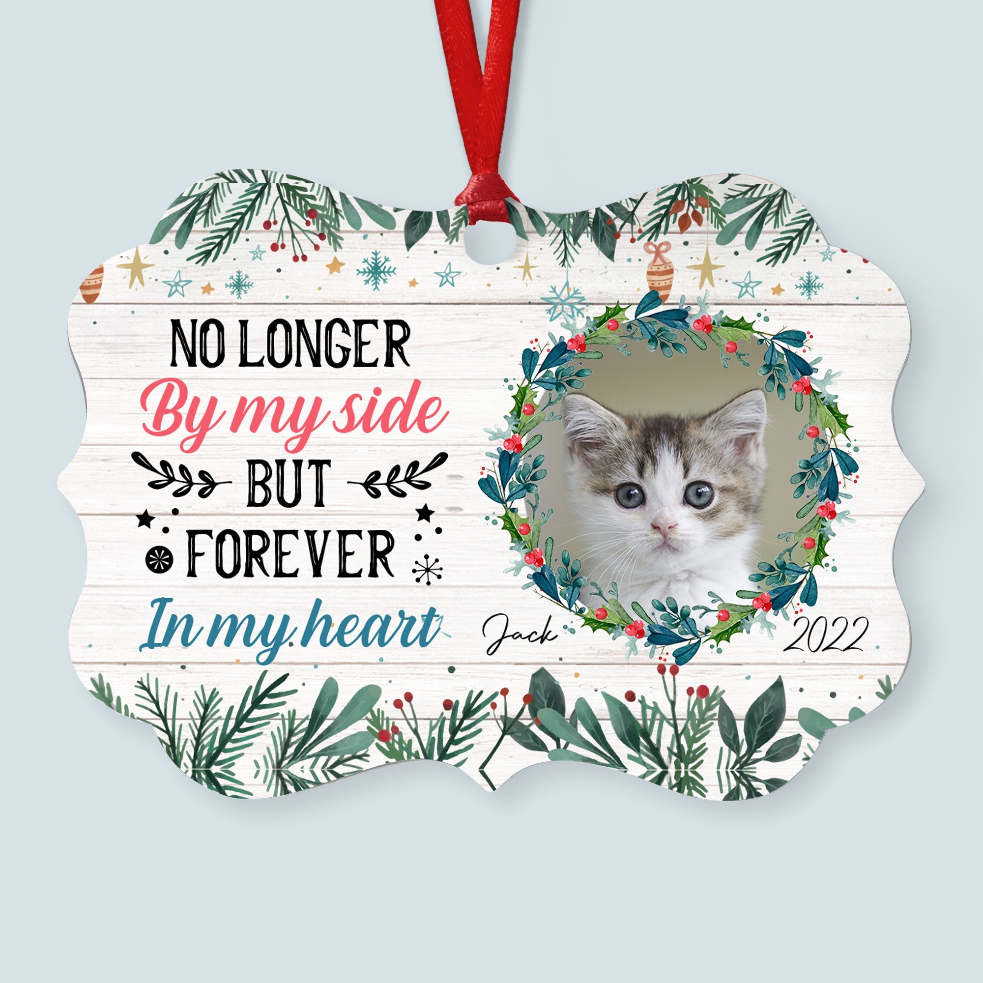 Forever In My Heart - Personalized Aluminum Ornament - Christmas, Memorial Gift For Pet Loss Owners, Cat Lover, Dog Lover