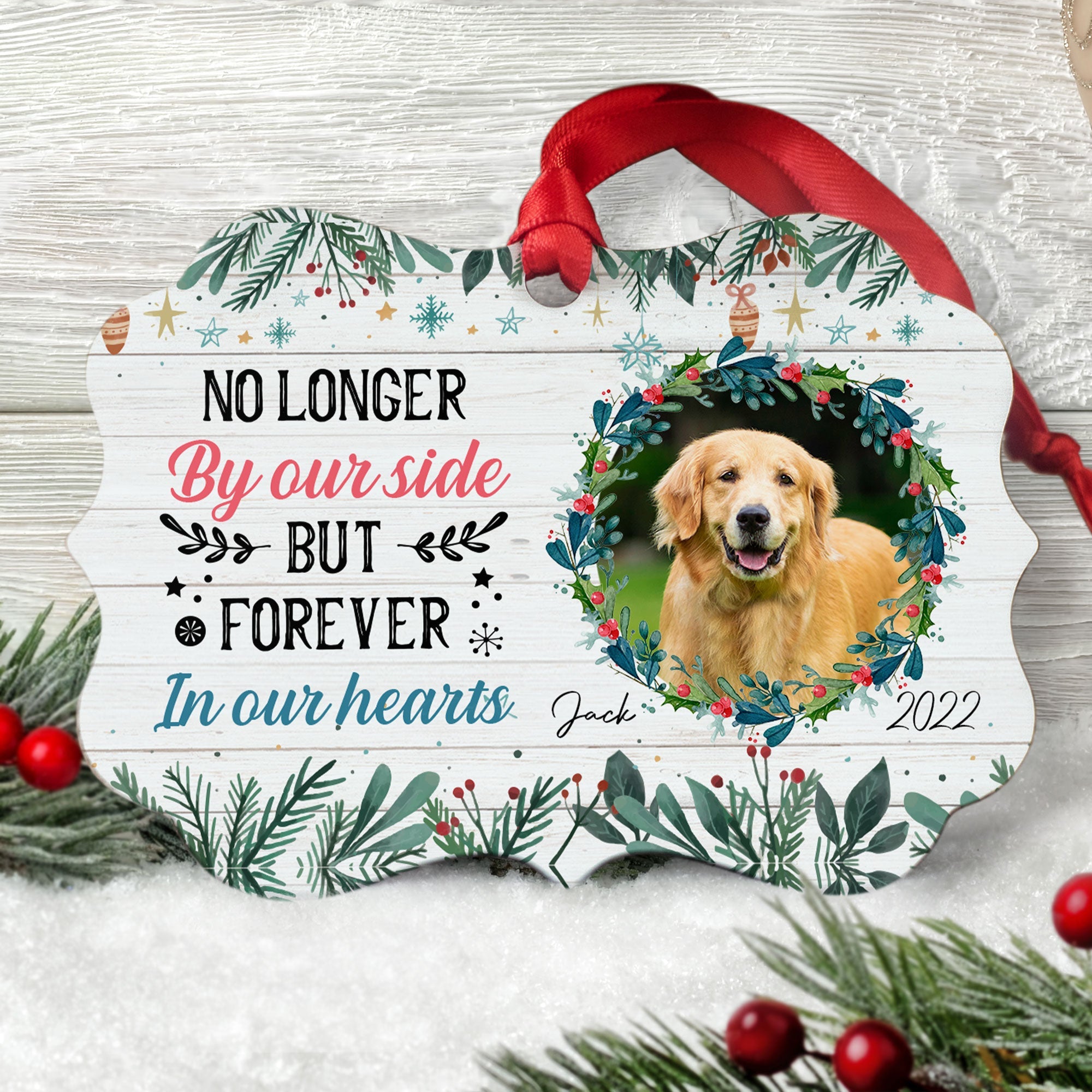 Forever In My Heart - Personalized Aluminum Ornament - Christmas, Memorial Gift For Pet Loss Owners, Cat Lover, Dog Lover