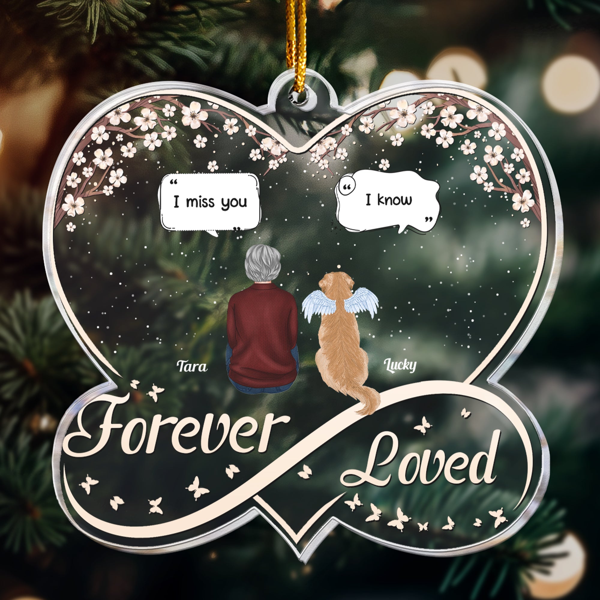 Forever Loved Memorial Pet - Personalized Acrylic Ornament