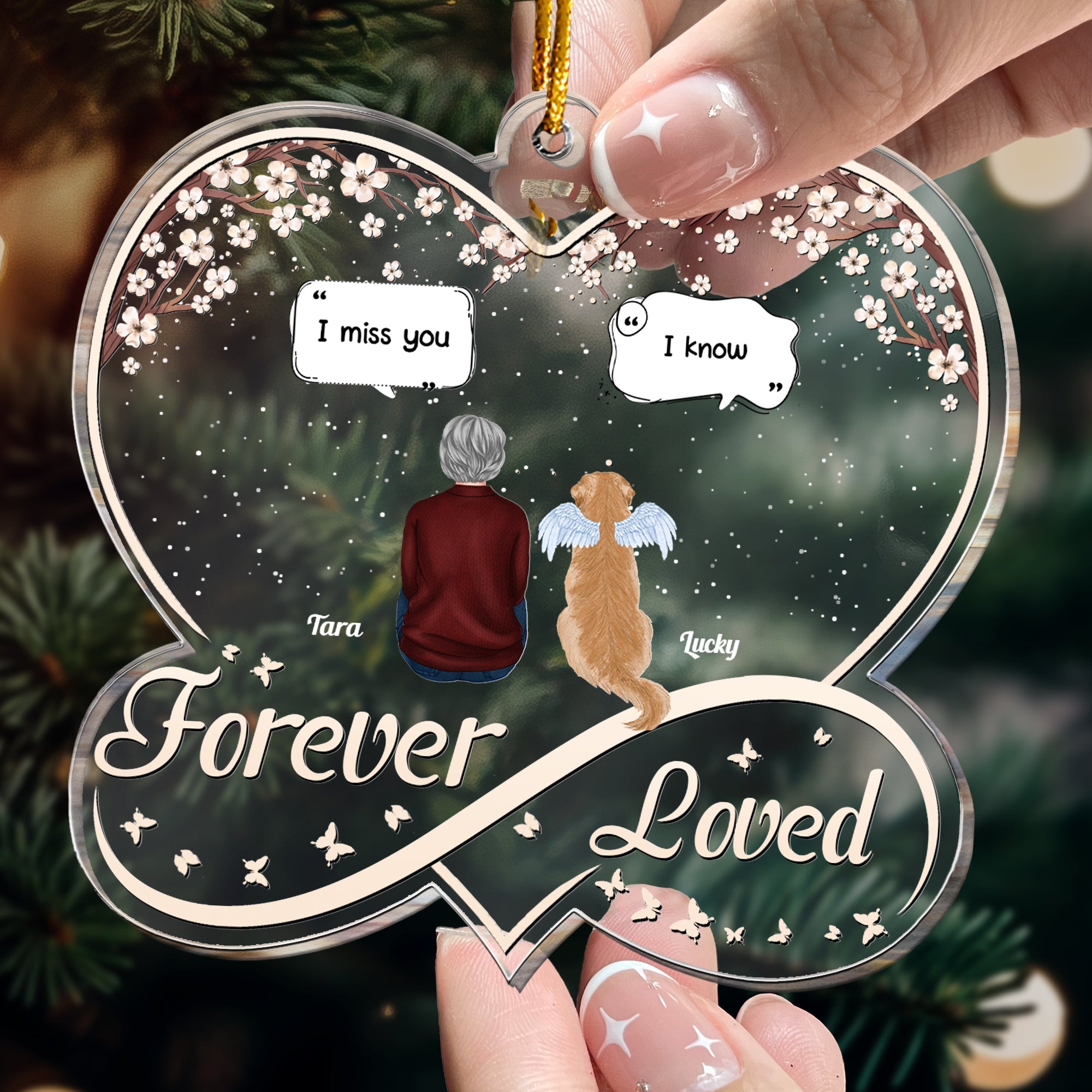 Forever Loved Memorial Pet - Personalized Acrylic Ornament