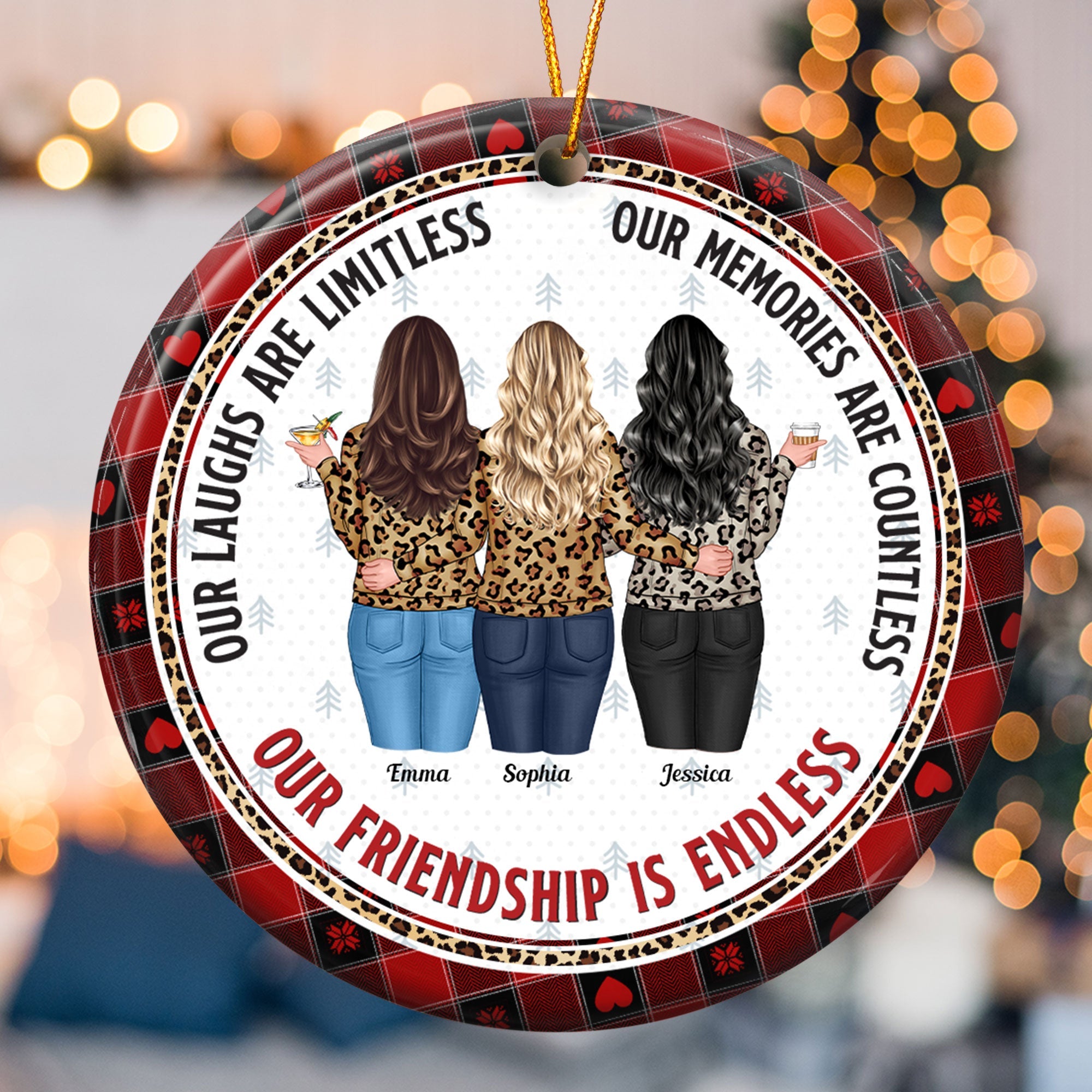 Friend Ornament 2024 Our Friendship Is Endless - Personalized Ceramic Ornament