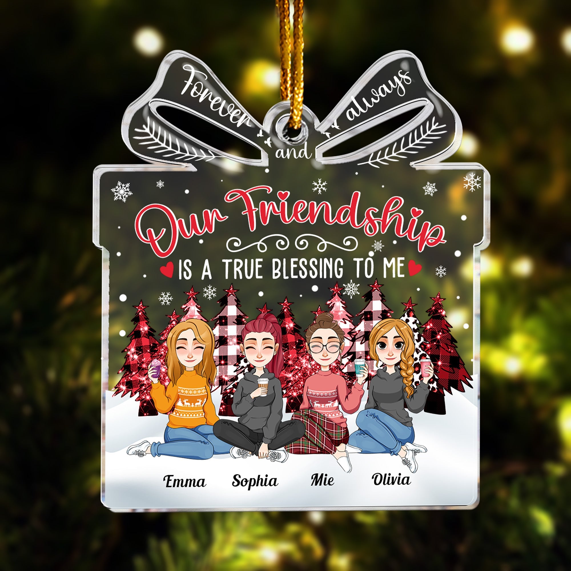 Friend Ornament Our Friendship Is A True Blessing To Me - Personalized Acrylic Ornament