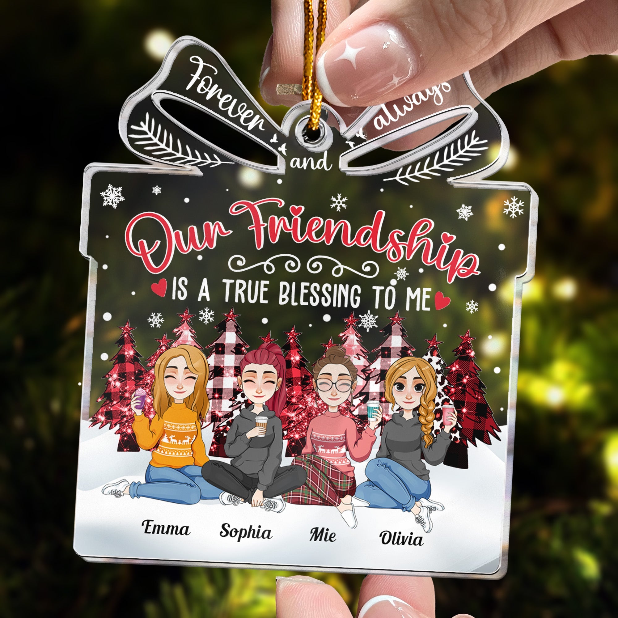 Friend Ornament Our Friendship Is A True Blessing To Me - Personalized Acrylic Ornament