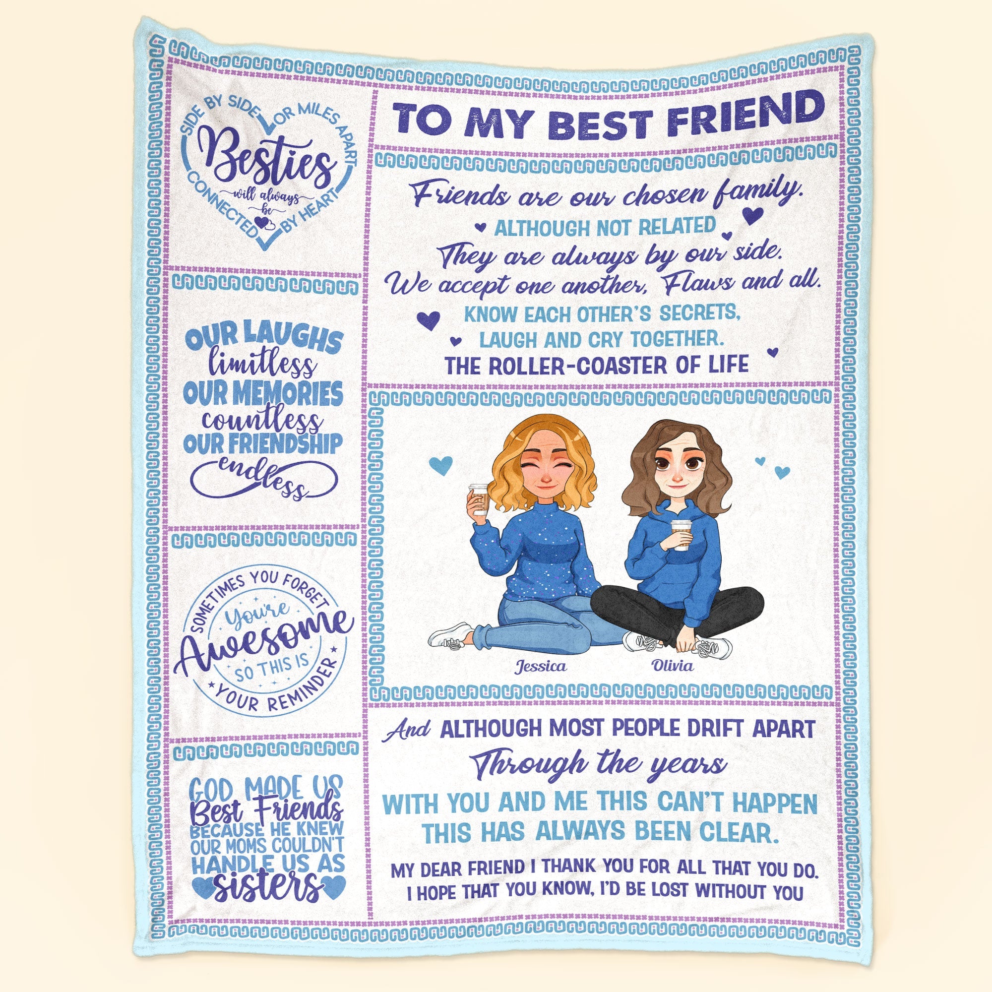 Friends Are Our Chosen Family Friendship - Personalized Blanket