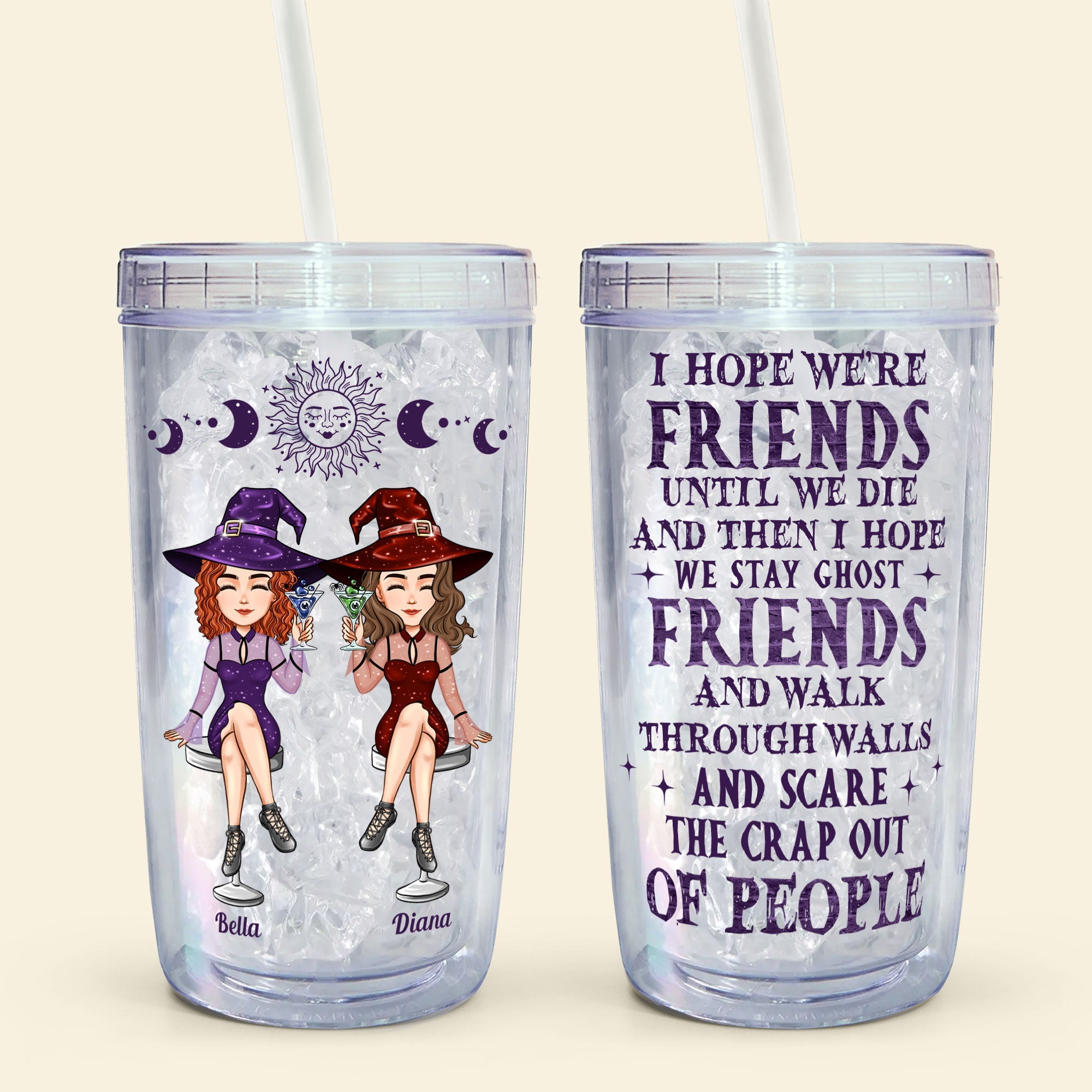 Friends Until We Die - Personalized Acrylic Tumbler With Straw