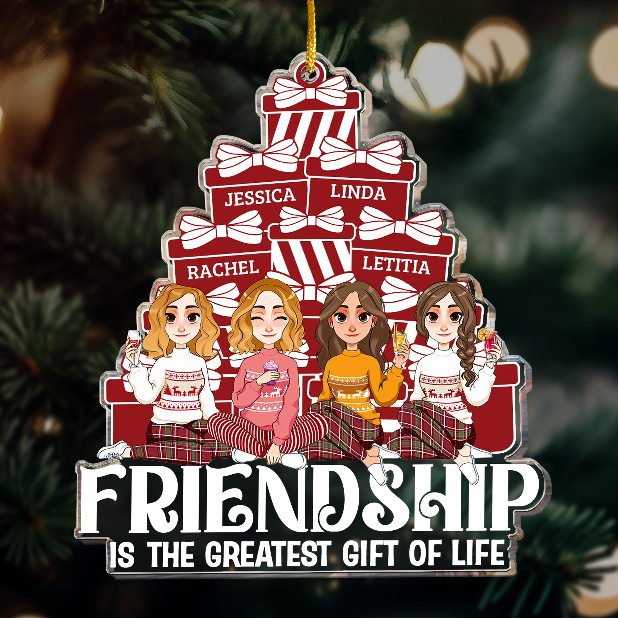 Friendship Is The Greatest Gift Of Life - Personalized Acrylic Ornament