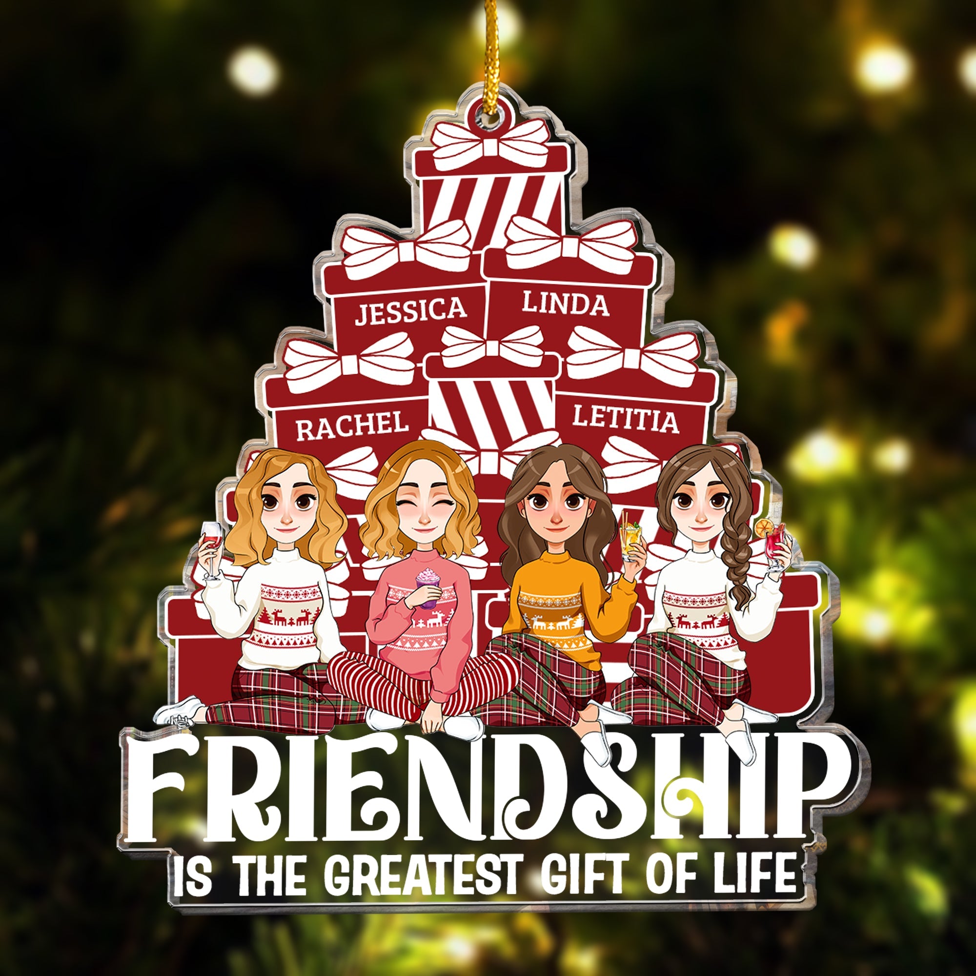 Friendship Is The Greatest Gift Of Life - Personalized Acrylic Ornament