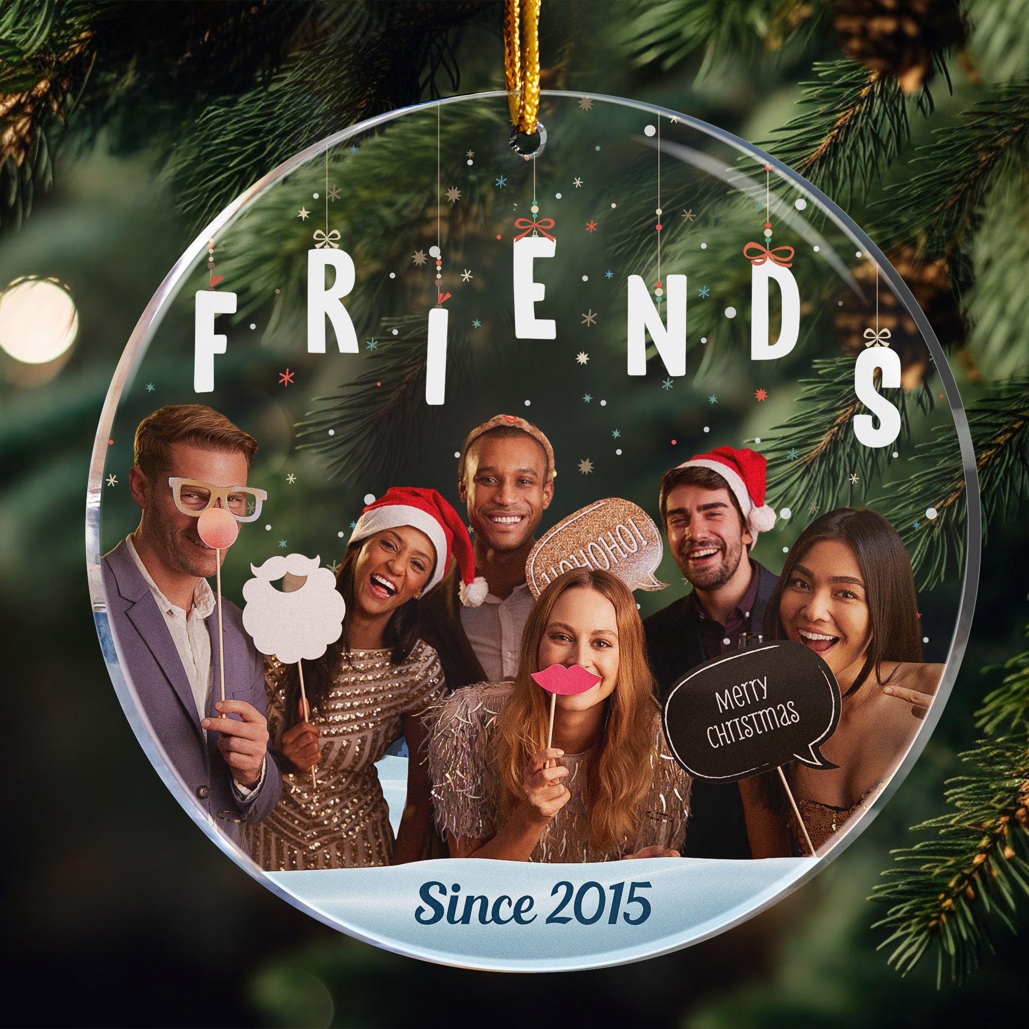 Friendship - Personalized Circle Acrylic Photo Ornament