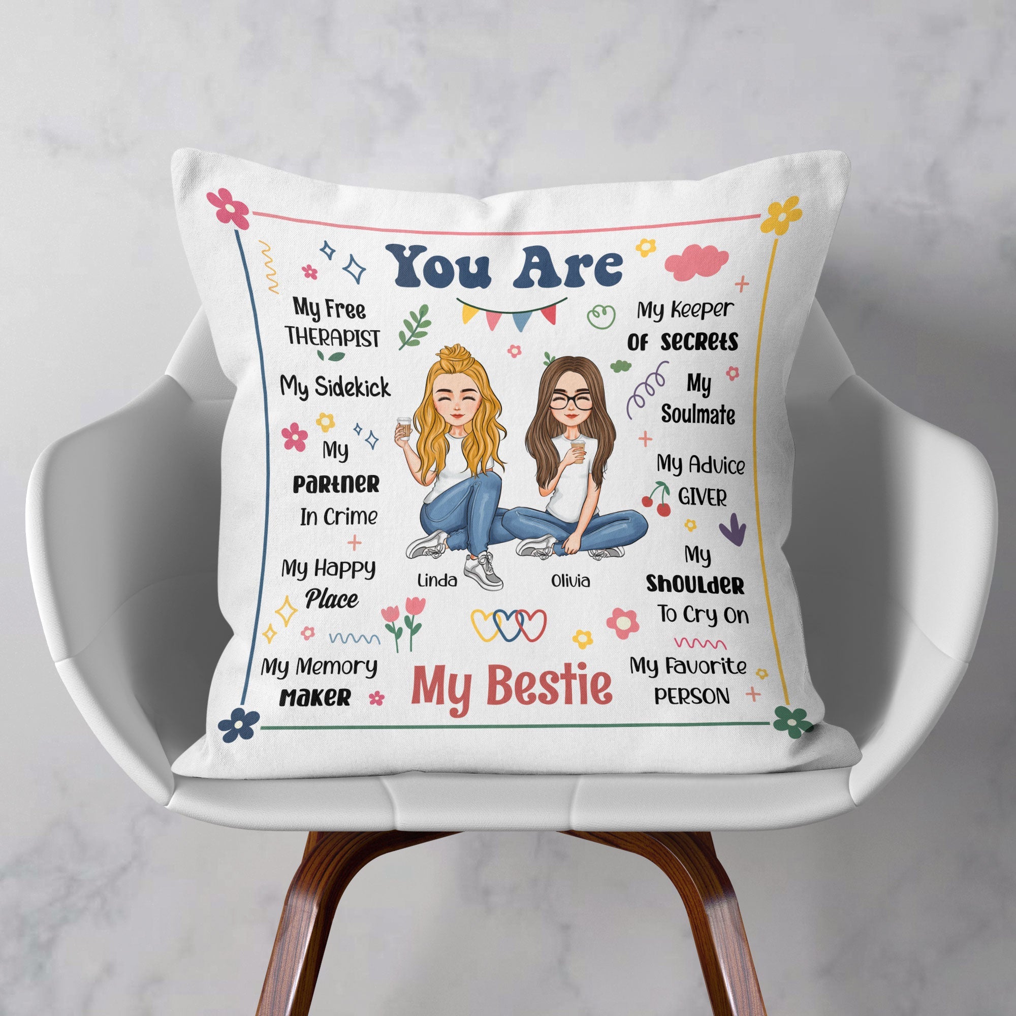 Friendship You Are My Sidekick My Partner In Crime - Personalized Pillow