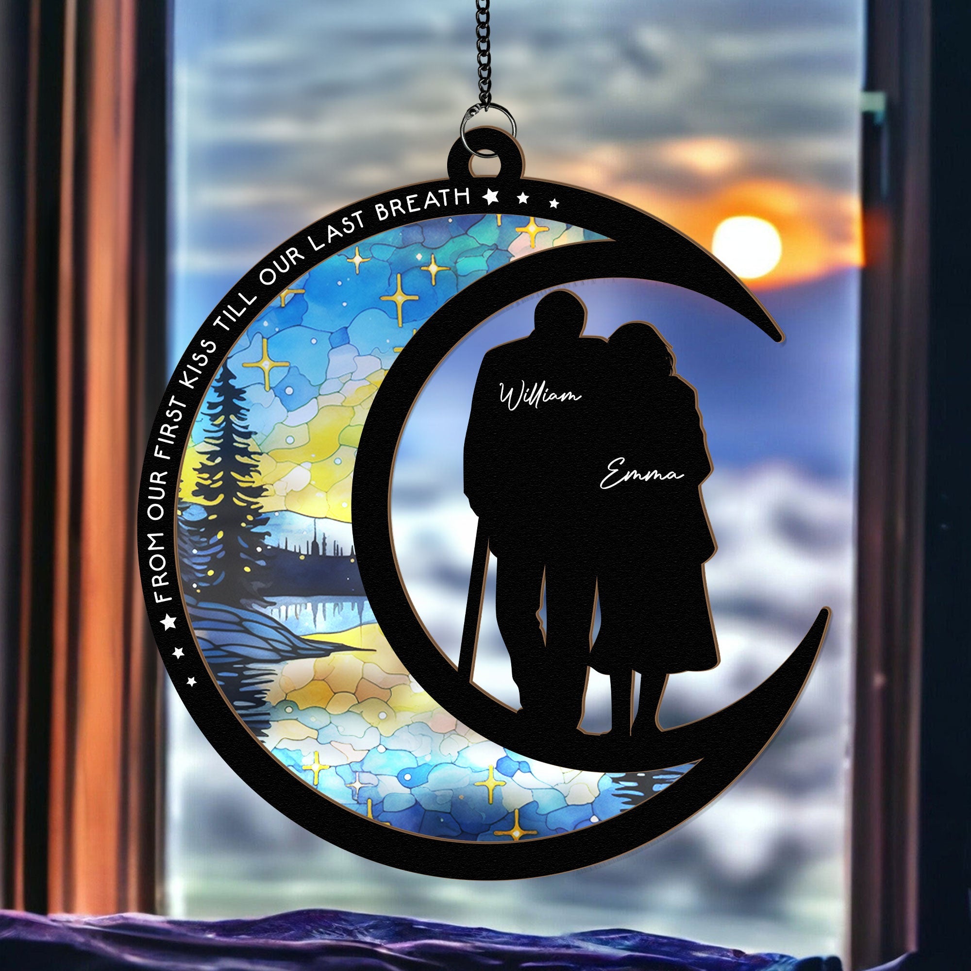 From Our First Breath Till Our Last Breath - Personalized Window Hanging Suncatcher Ornament