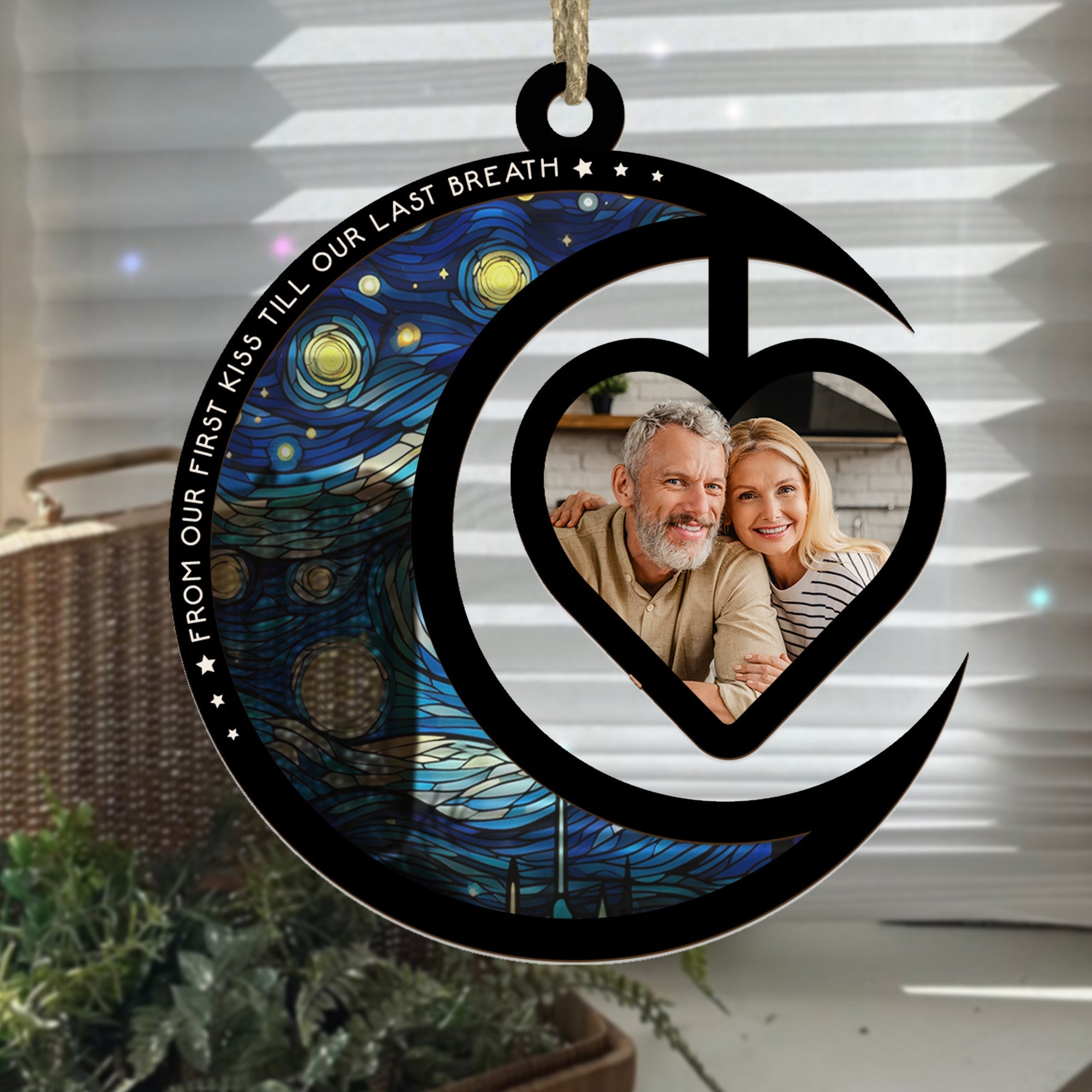 From Our First Kiss Till Our Last Breath - Personalized Photo Suncatcher Ornament