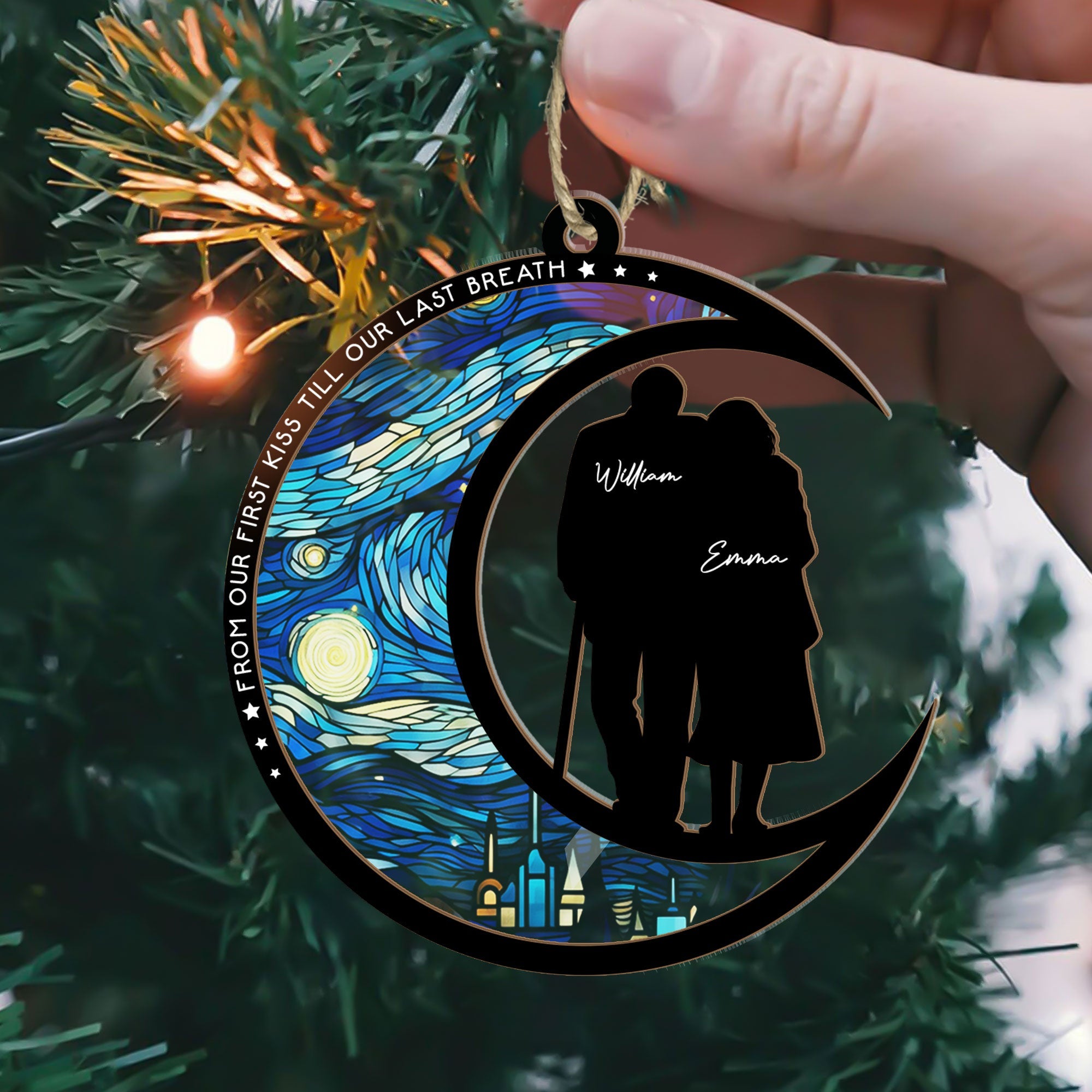 From Our First Kiss Till Our Last Breath - Personalized Suncatcher Ornament