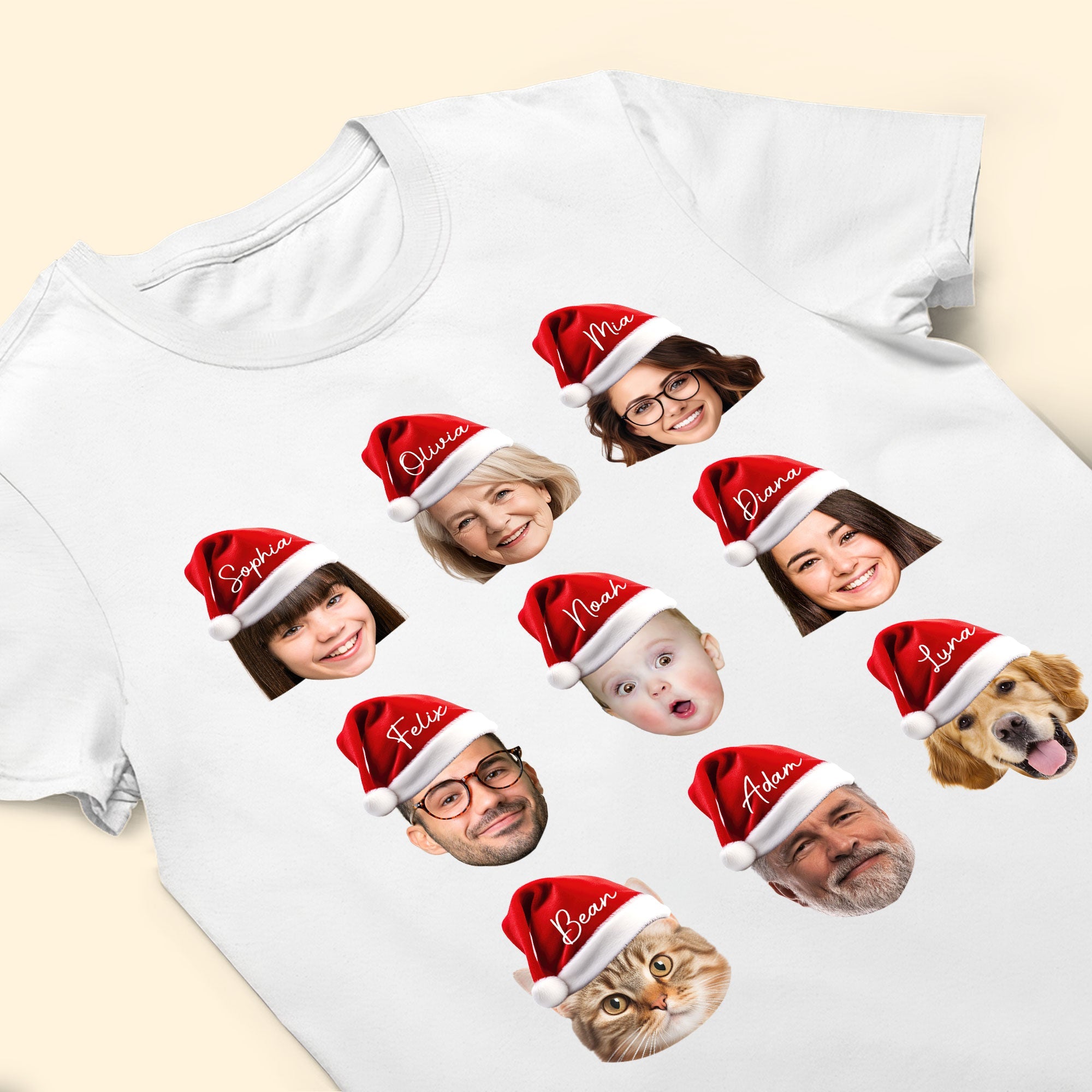 Funny Christmas Face  - Personalized Photo Shirt