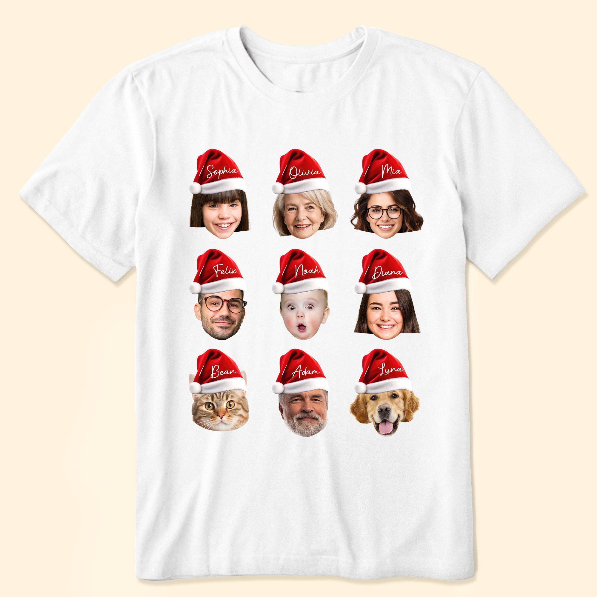 Funny Christmas Face  - Personalized Photo Shirt