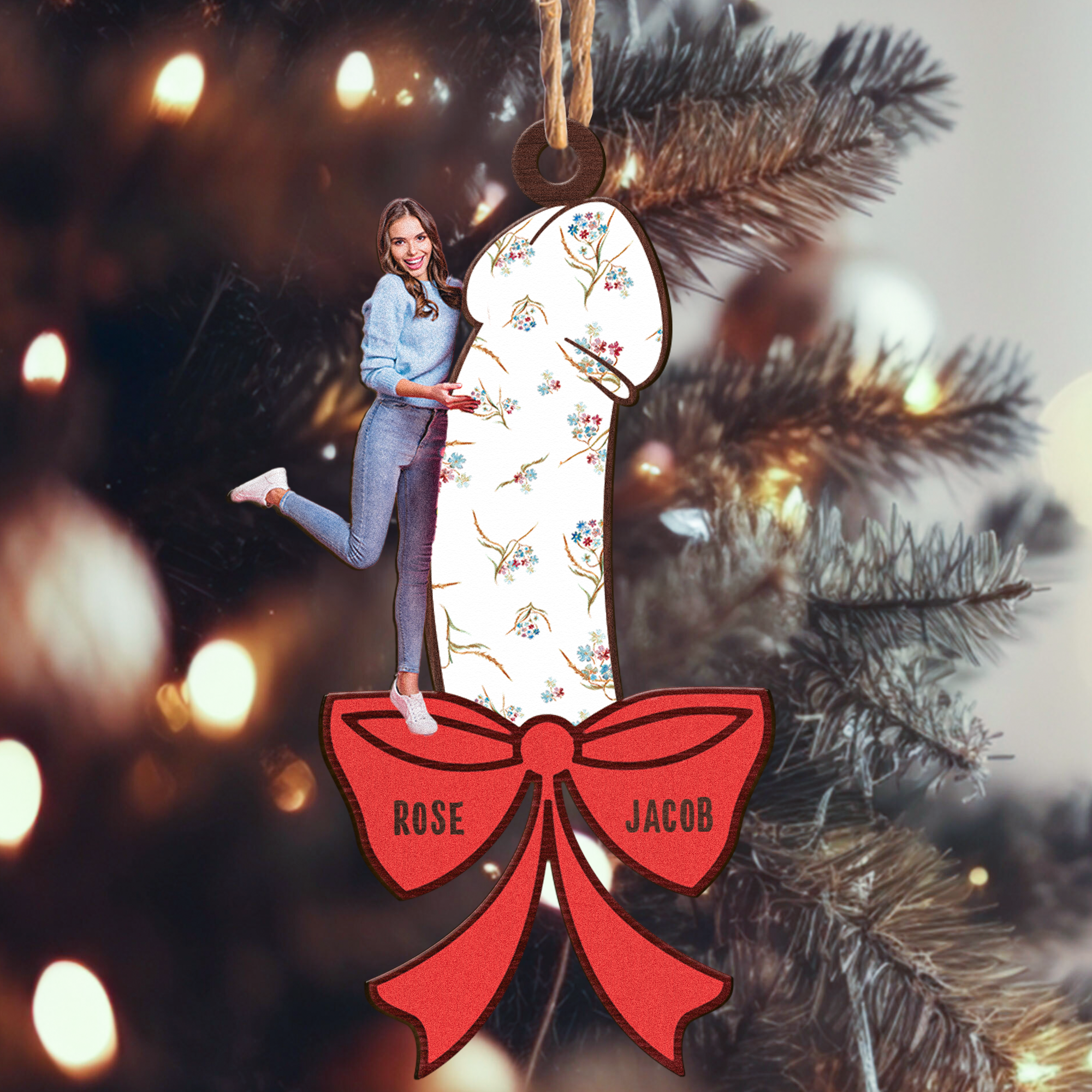 Funny Christmas Gift For Husband, Boyfriend - Personalized Wooden Photo Ornament