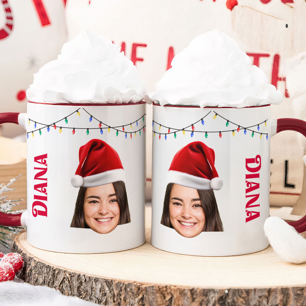 Funny Christmas Lights - Personalized Photo Accent Mug