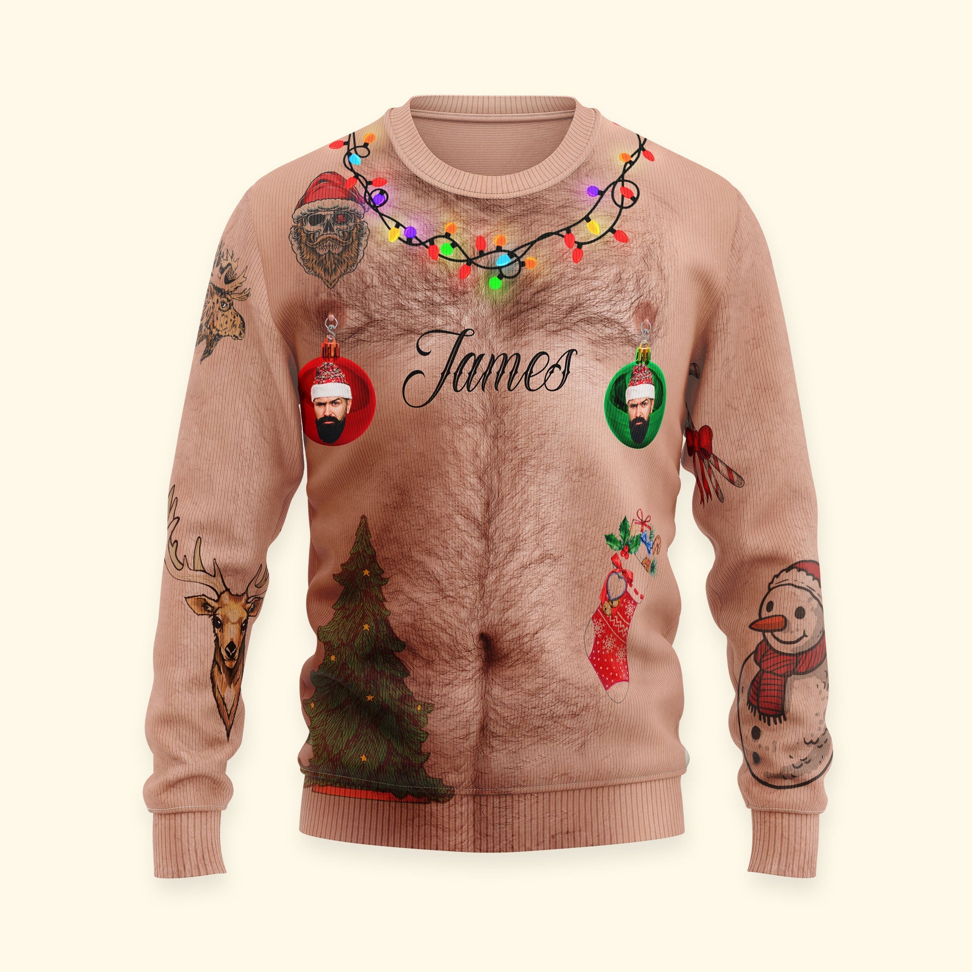 Funny Christmas Sweater - Personalized Photo Ugly Sweater