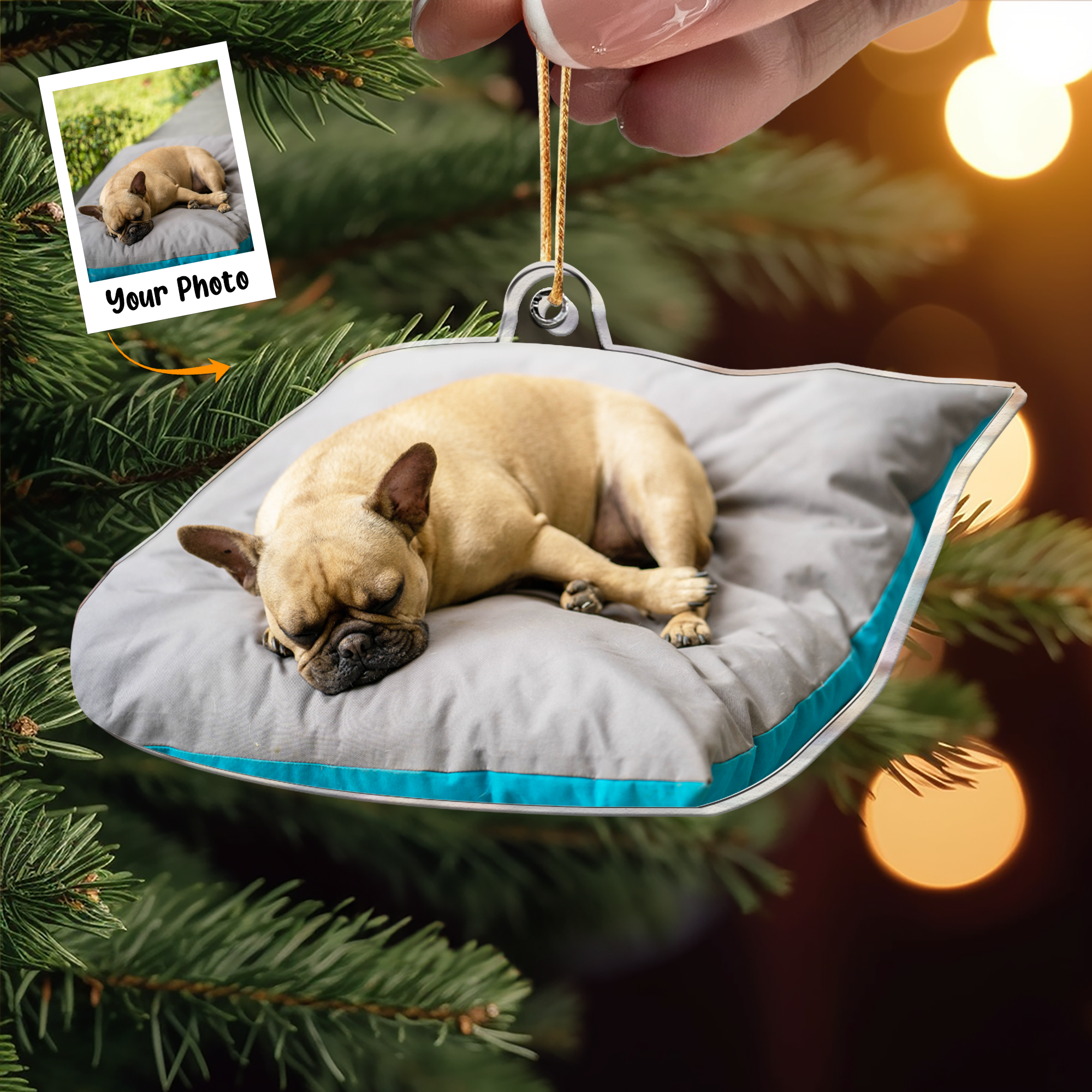 Funny Bulldog Ornament - Gift For Dog Lovers - Personalized Acrylic Photo Ornament