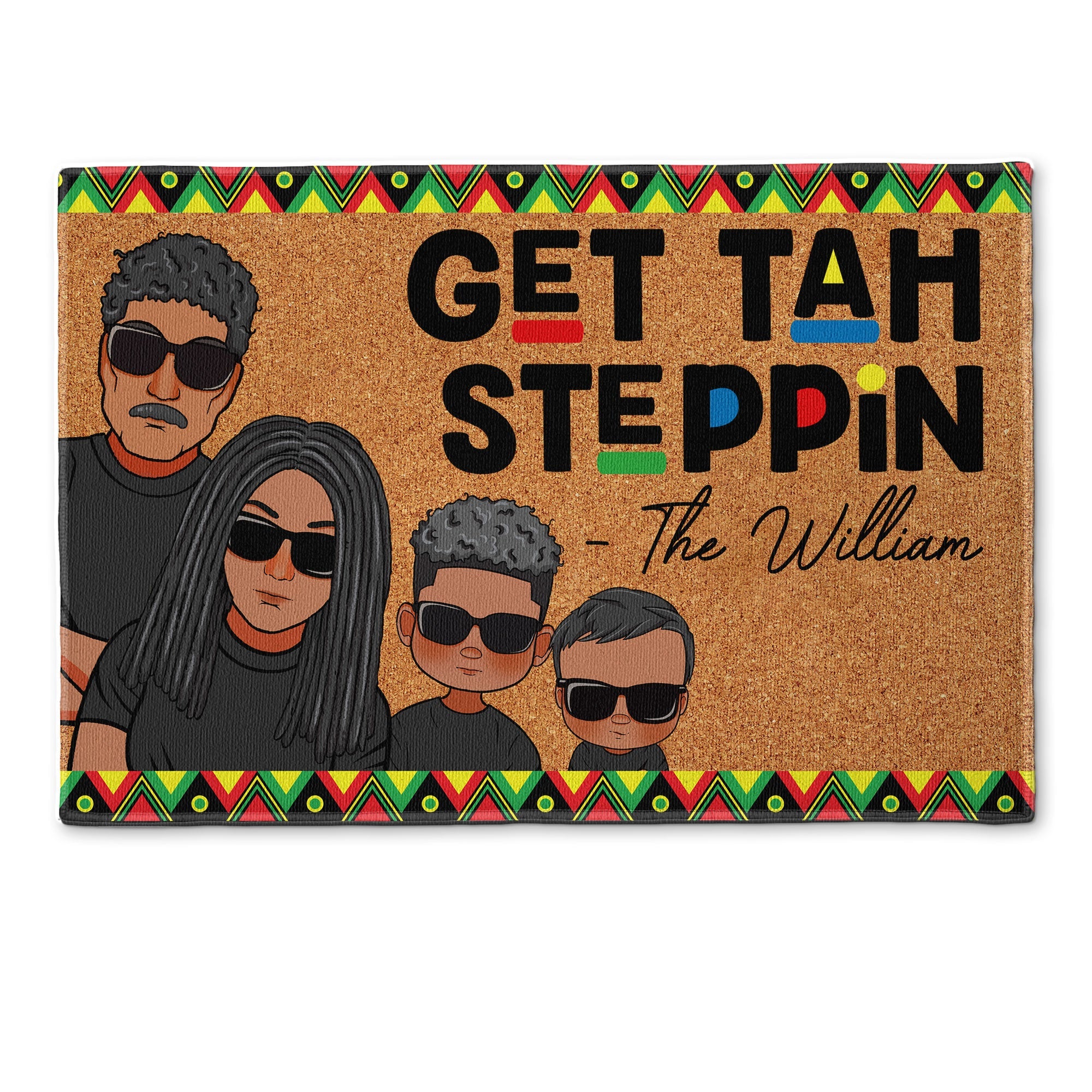 Get Tah Steppin Martin Africa Black - Personalized Doormat