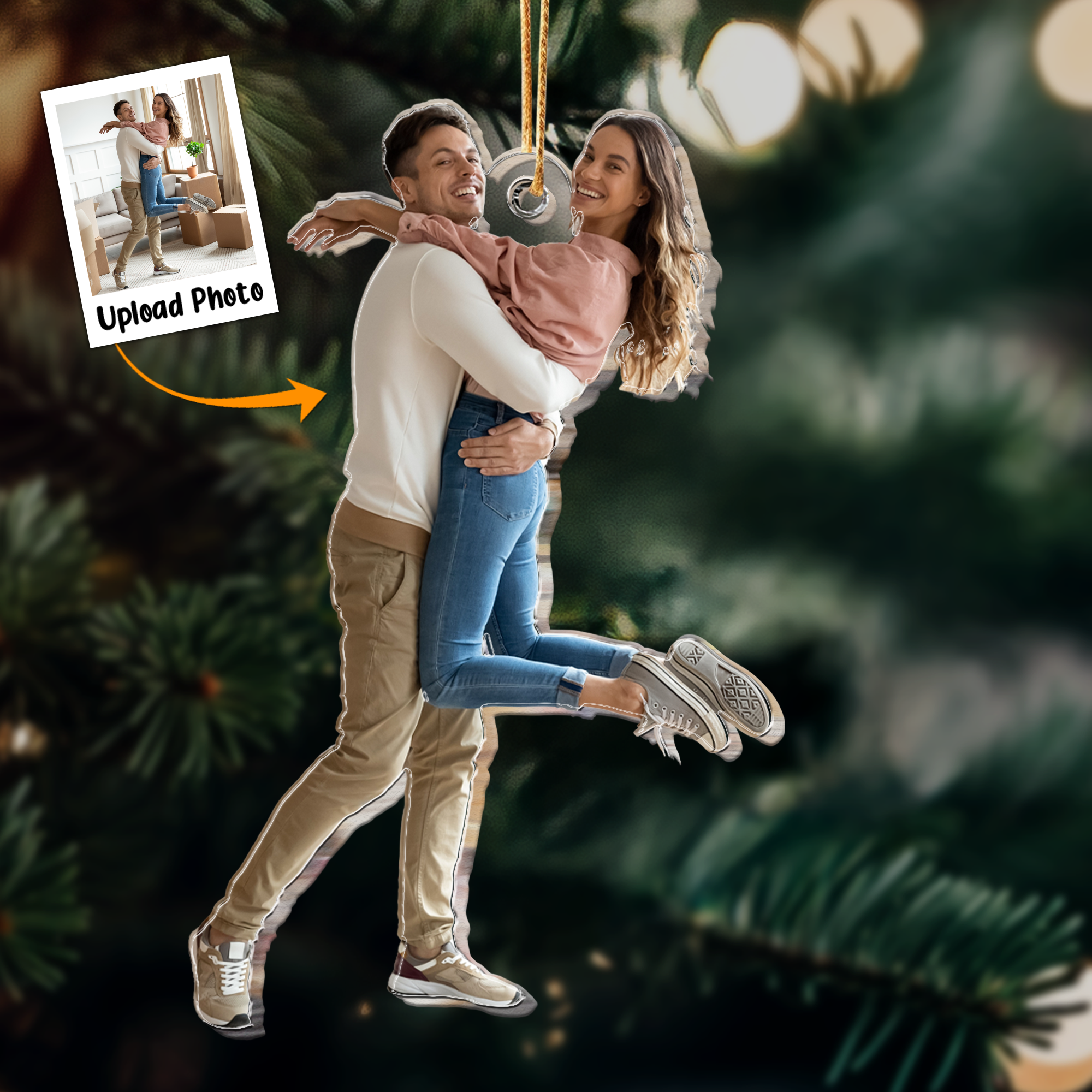 Gift For Couple - Personalized Acrylic Photo Ornament