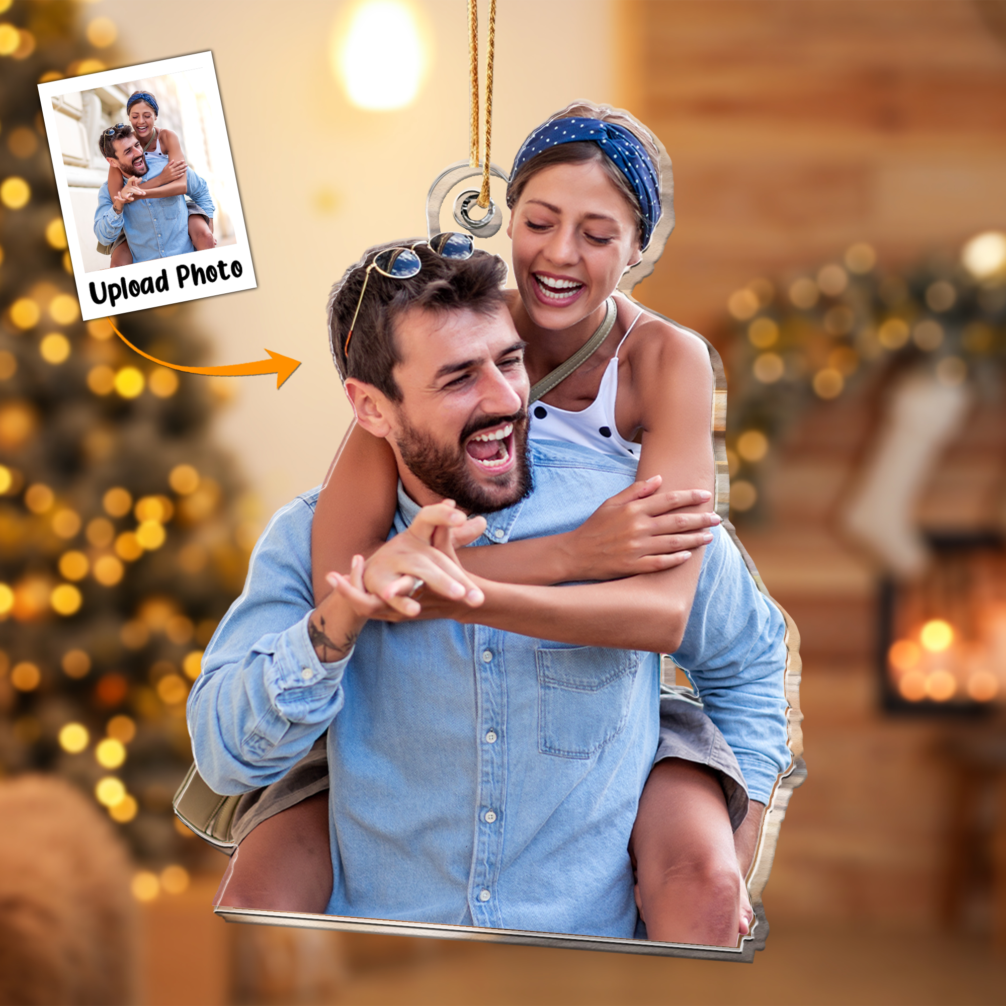 Gift For Couple - Personalized Acrylic Photo Ornament