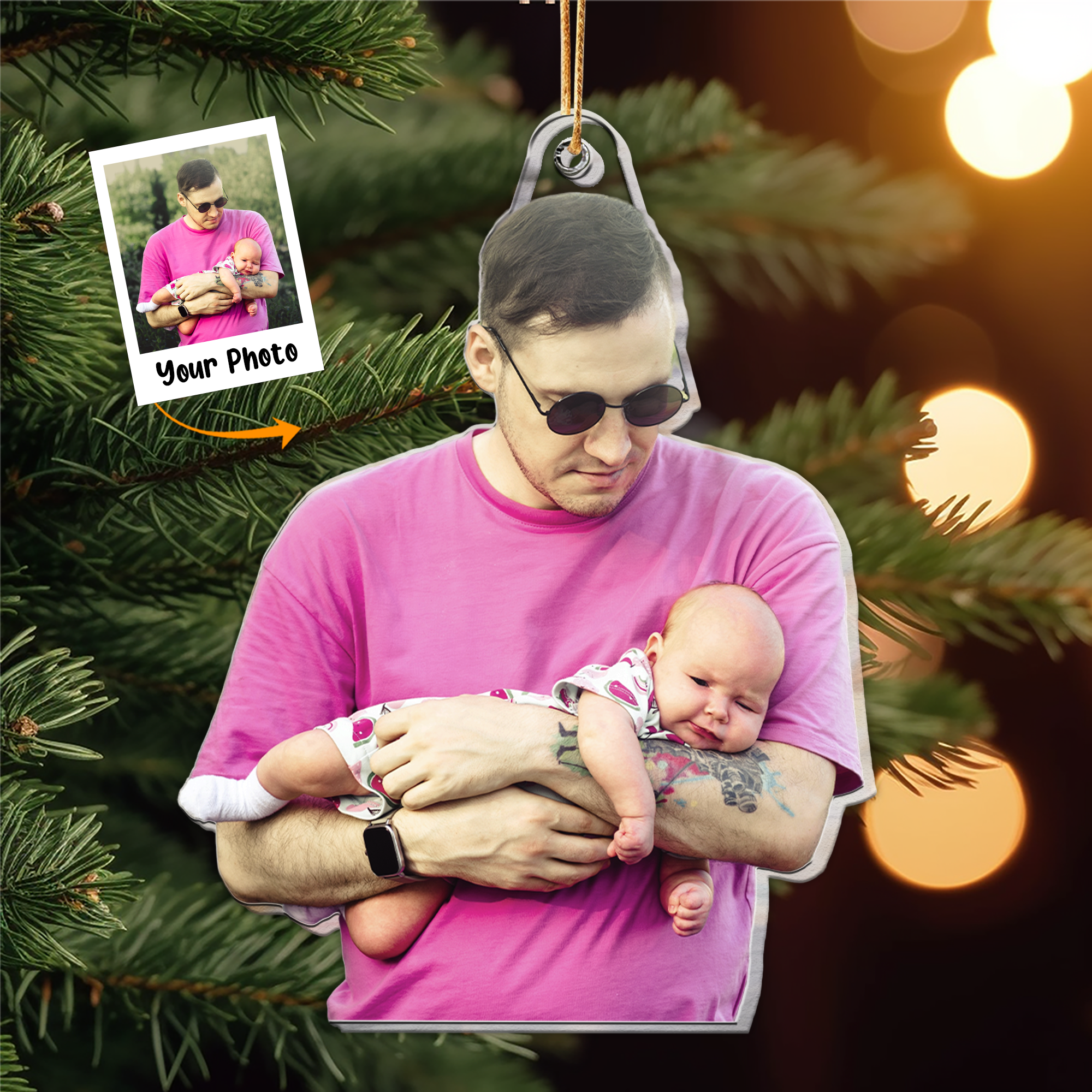 Gift For New Dad - Personalized Acrylic Photo Ornament