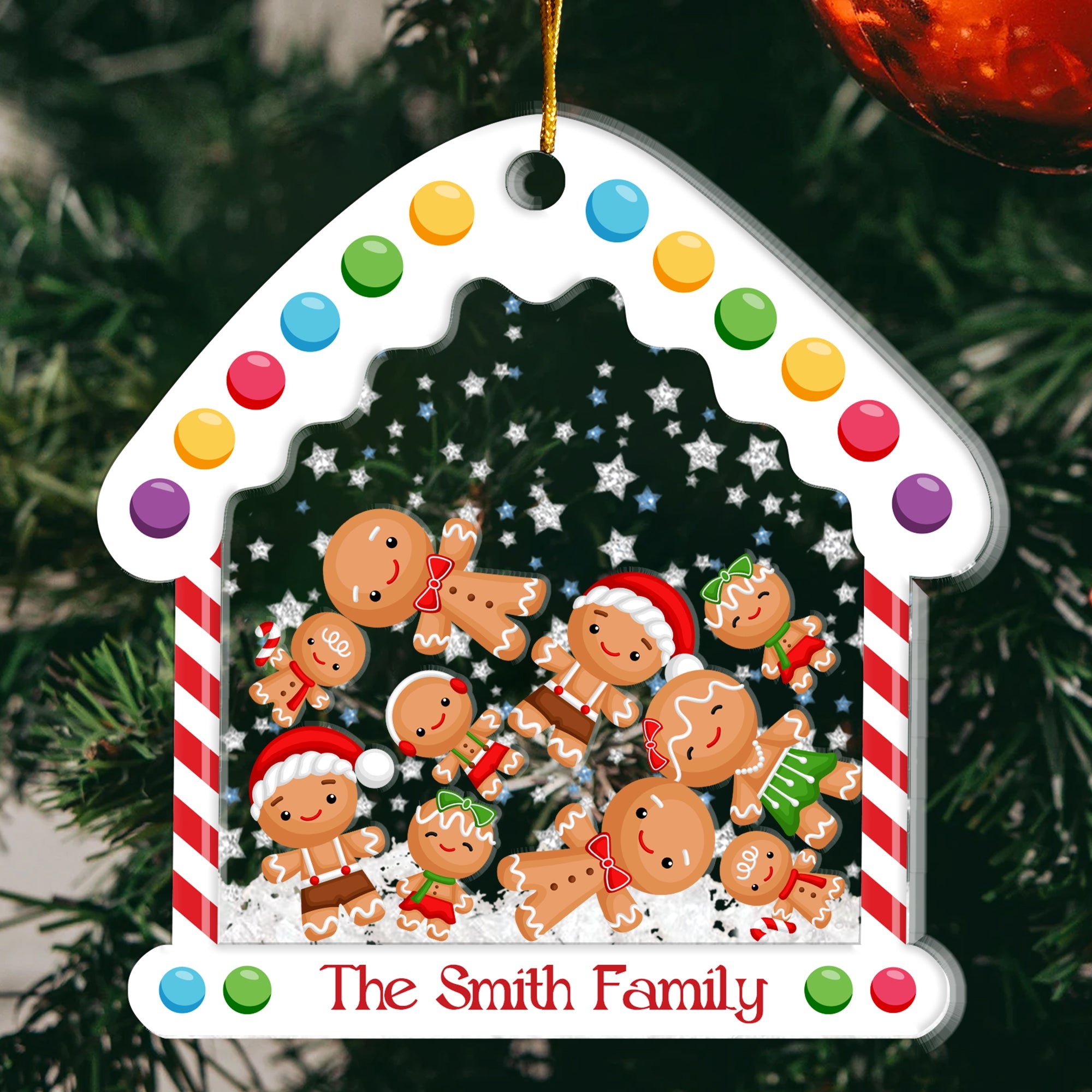 Ginger Siblings - Personalized 3 Layered Christmas Shaker Ornament