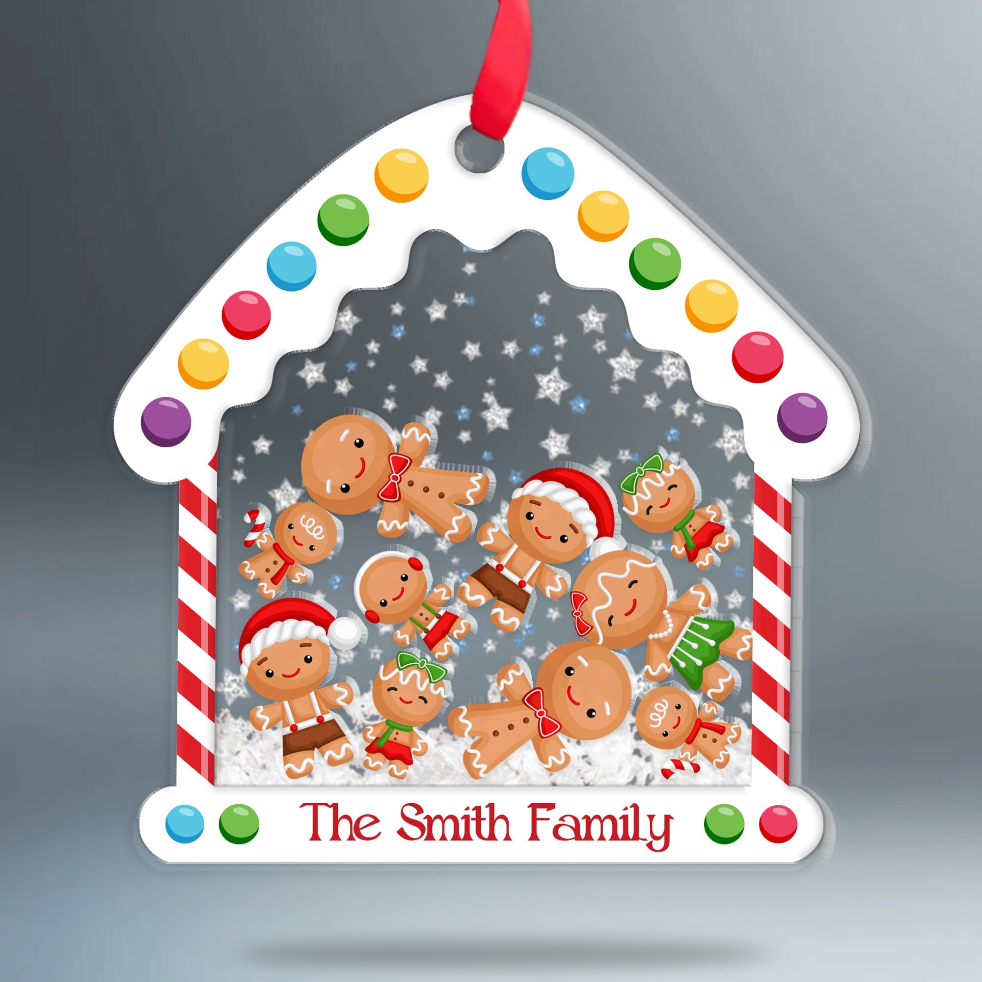 Ginger Siblings - Personalized 3 Layered Christmas Shaker Ornament