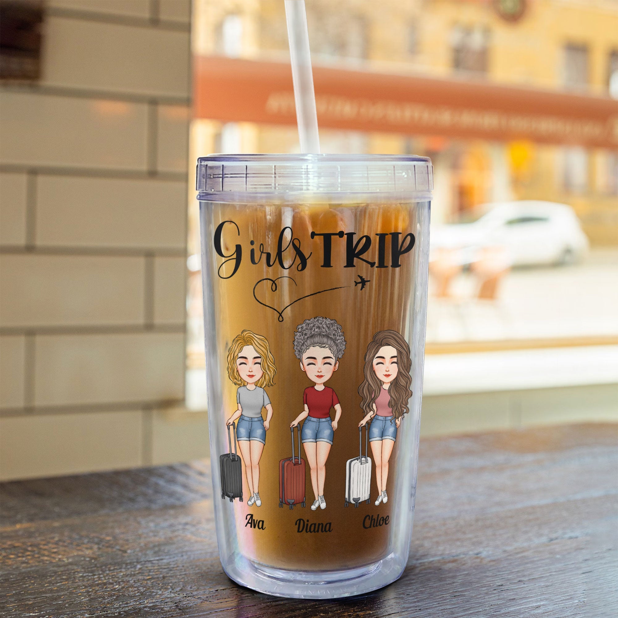 Girls Trip - Personalized Acrylic Tumbler With Straw