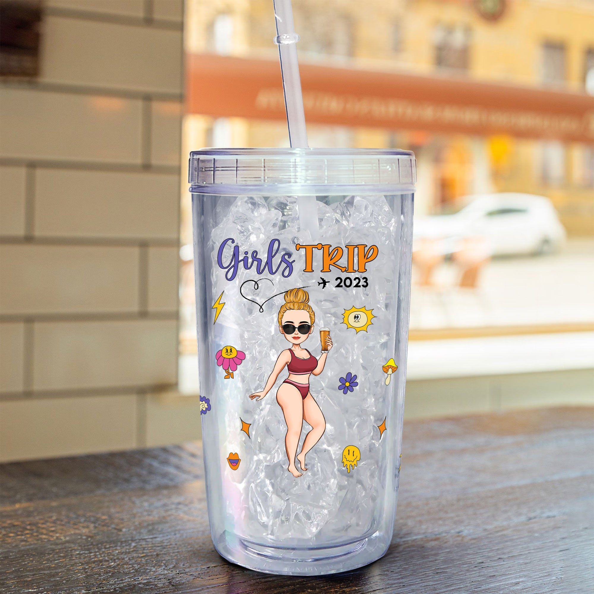 Girls Trip - Personalized Acrylic Tumbler With Straw