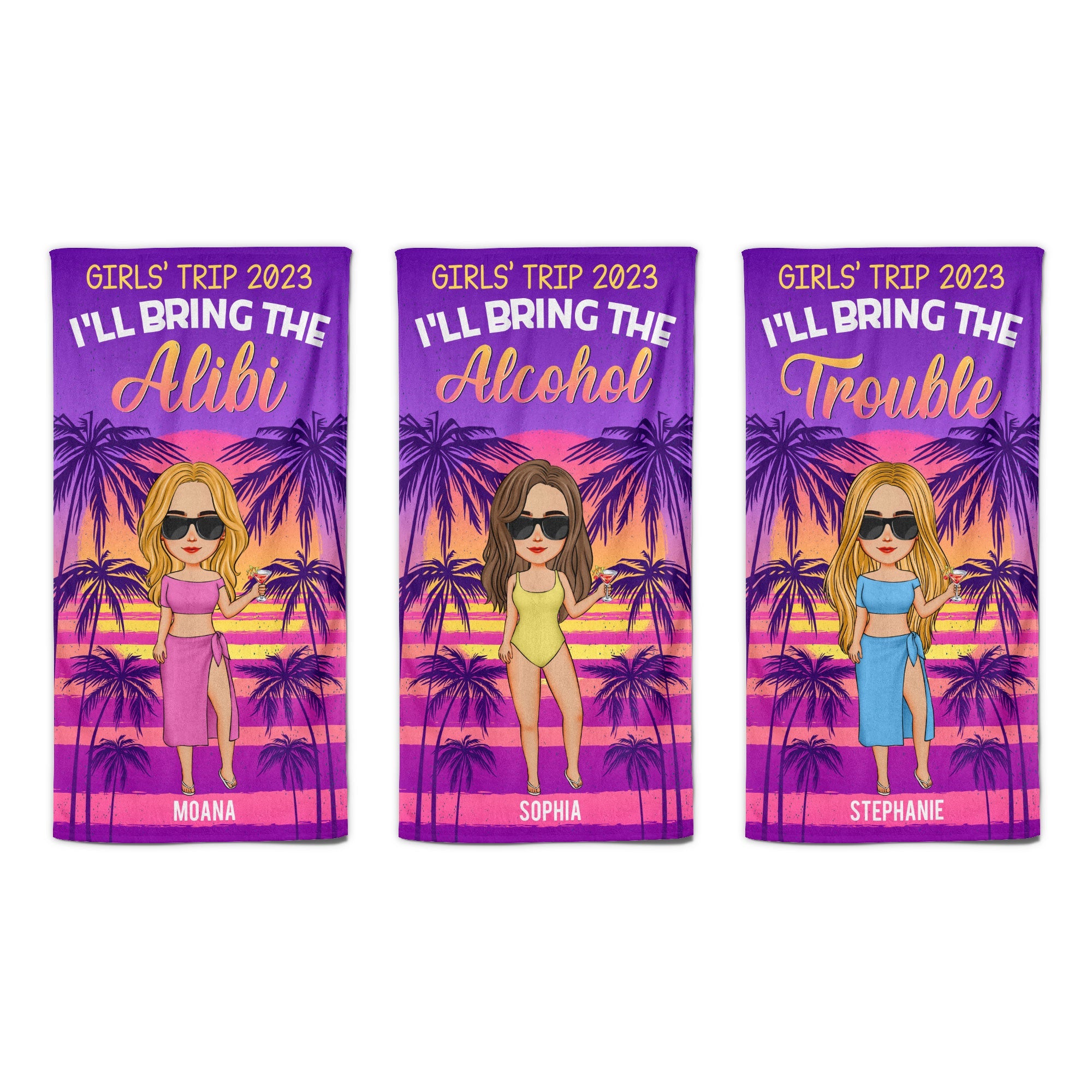 Girls' Trip 2023 - Personalized Beach Towel