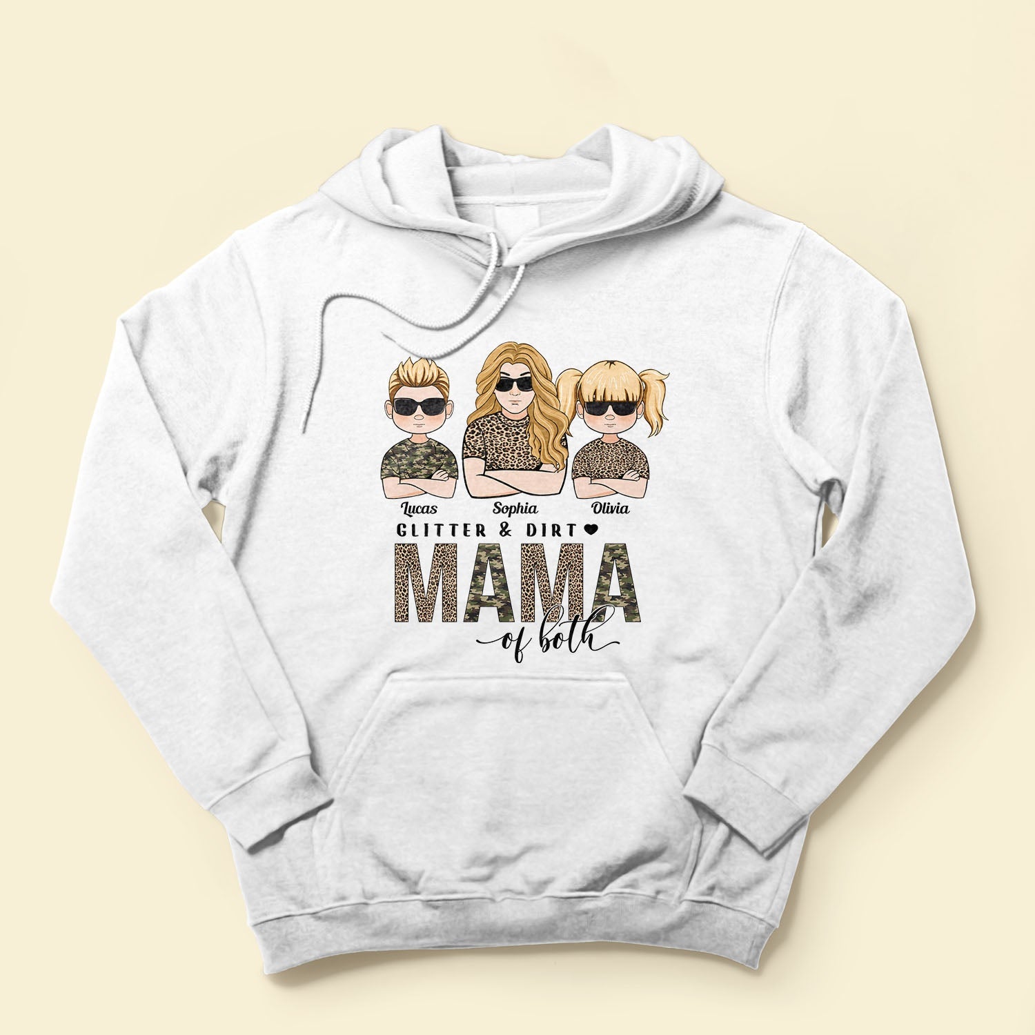 Glitter And Dirt Mama Of Both - Personalized Shirt