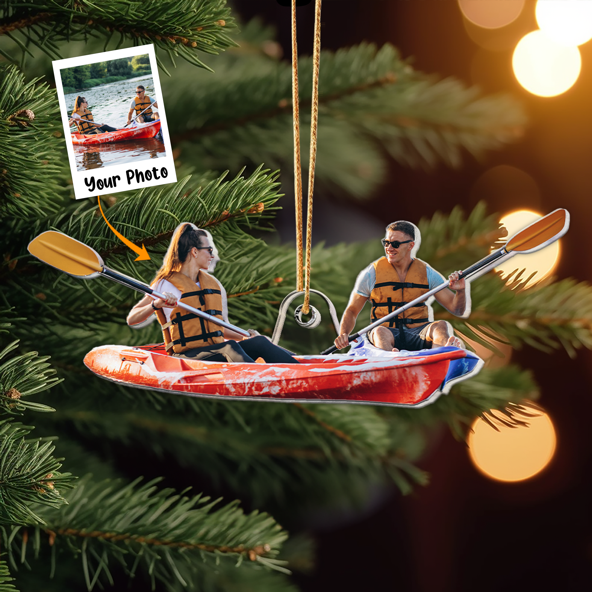 Go Kayak Go - Personalized Acrylic Photo Ornament