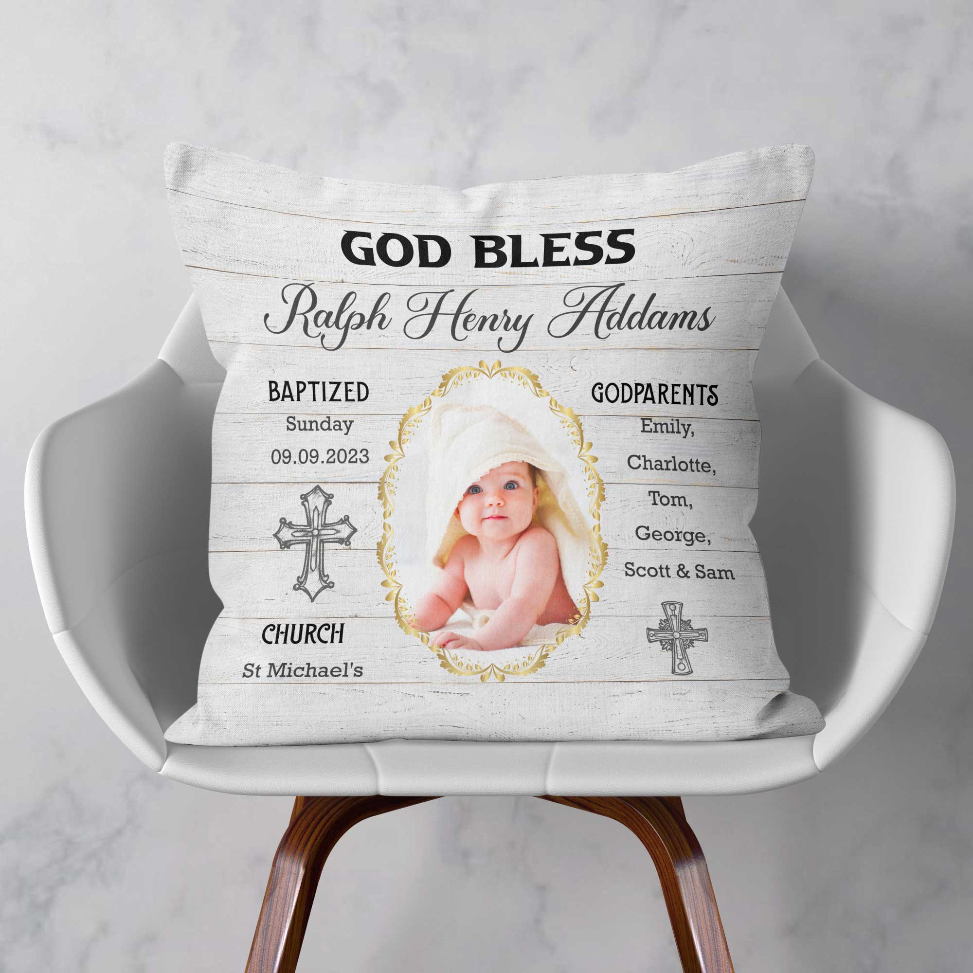 God Bless - Personalized Photo Pillow (Insert Included)