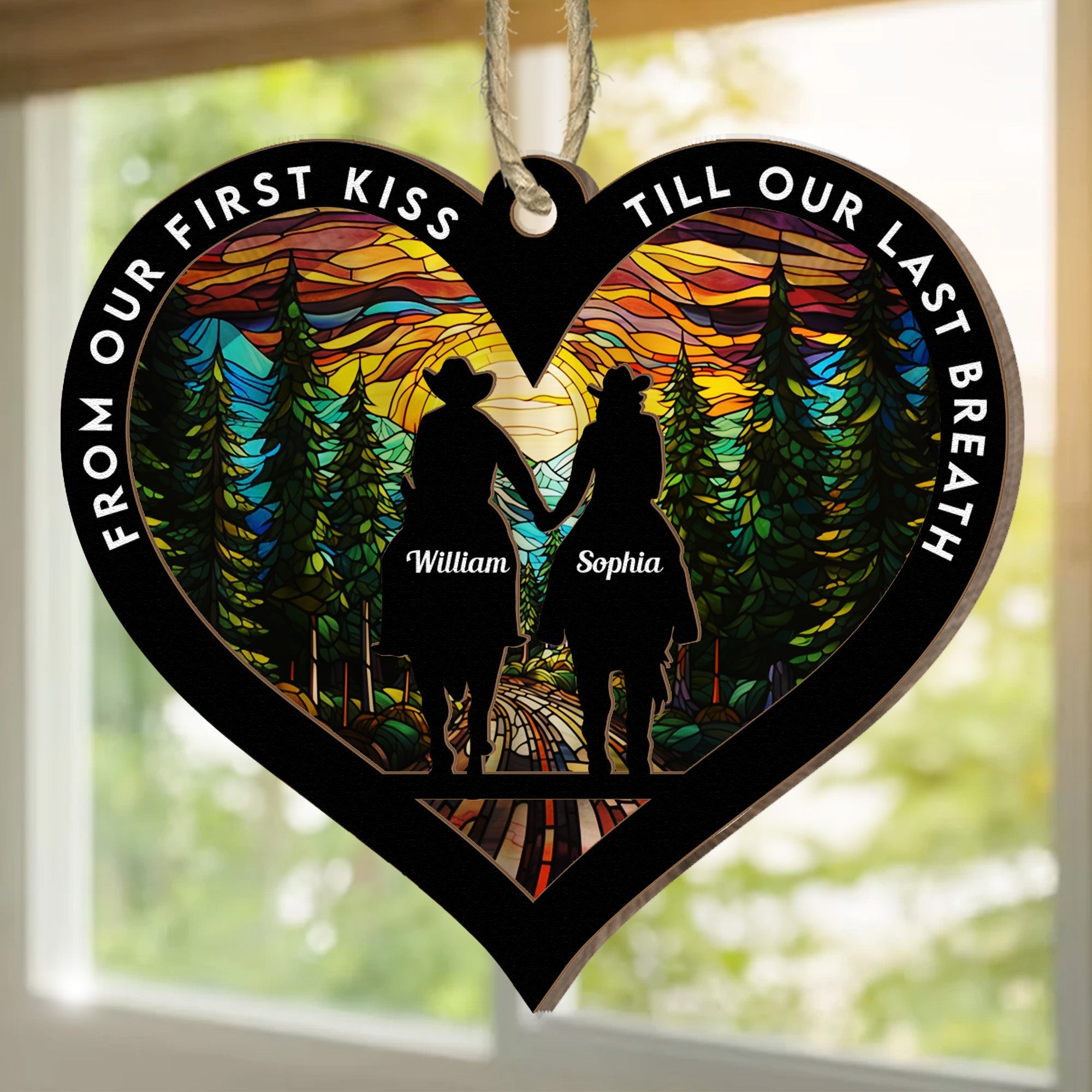 God Blessed The Broken Road That Led Me To You - Personalized Suncatcher Ornament