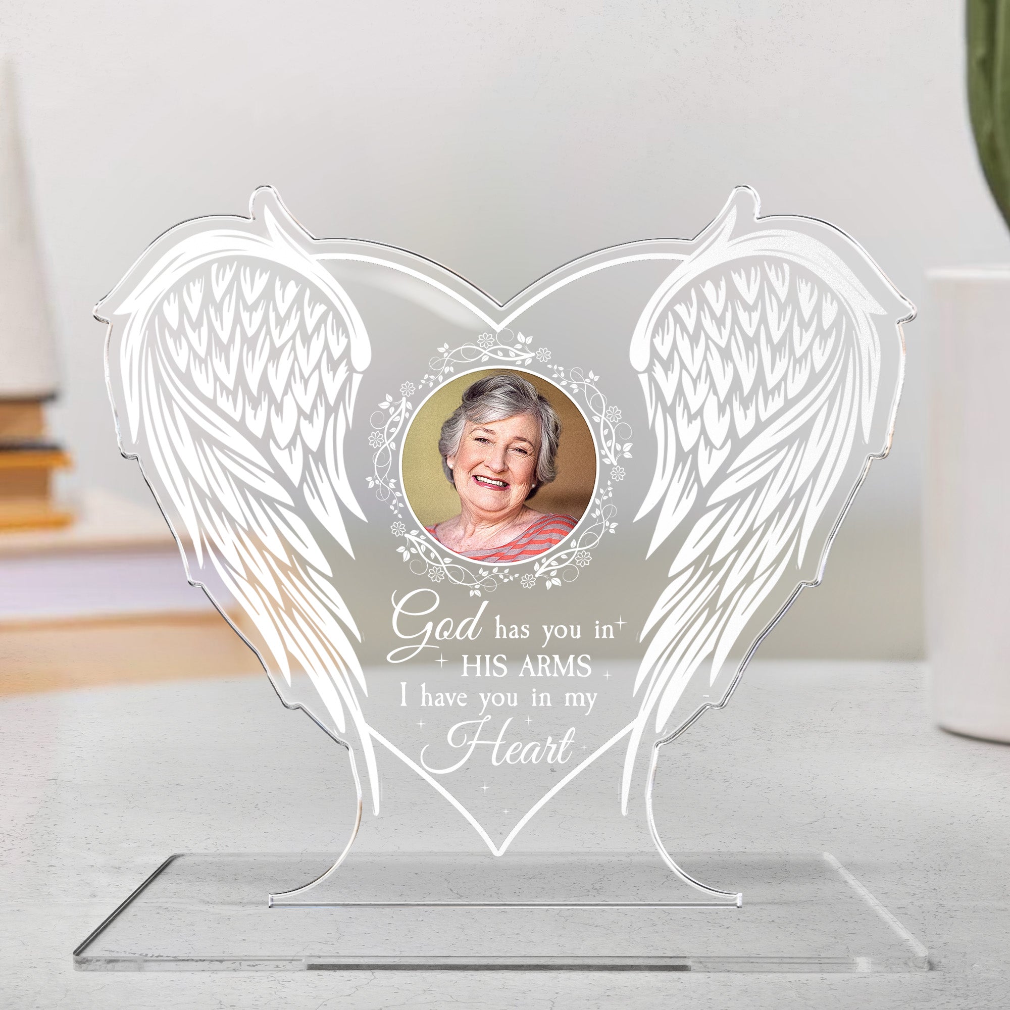 God Has You In His Arms I Have You In My Heart - Personalized Acrylic Photo Plaque